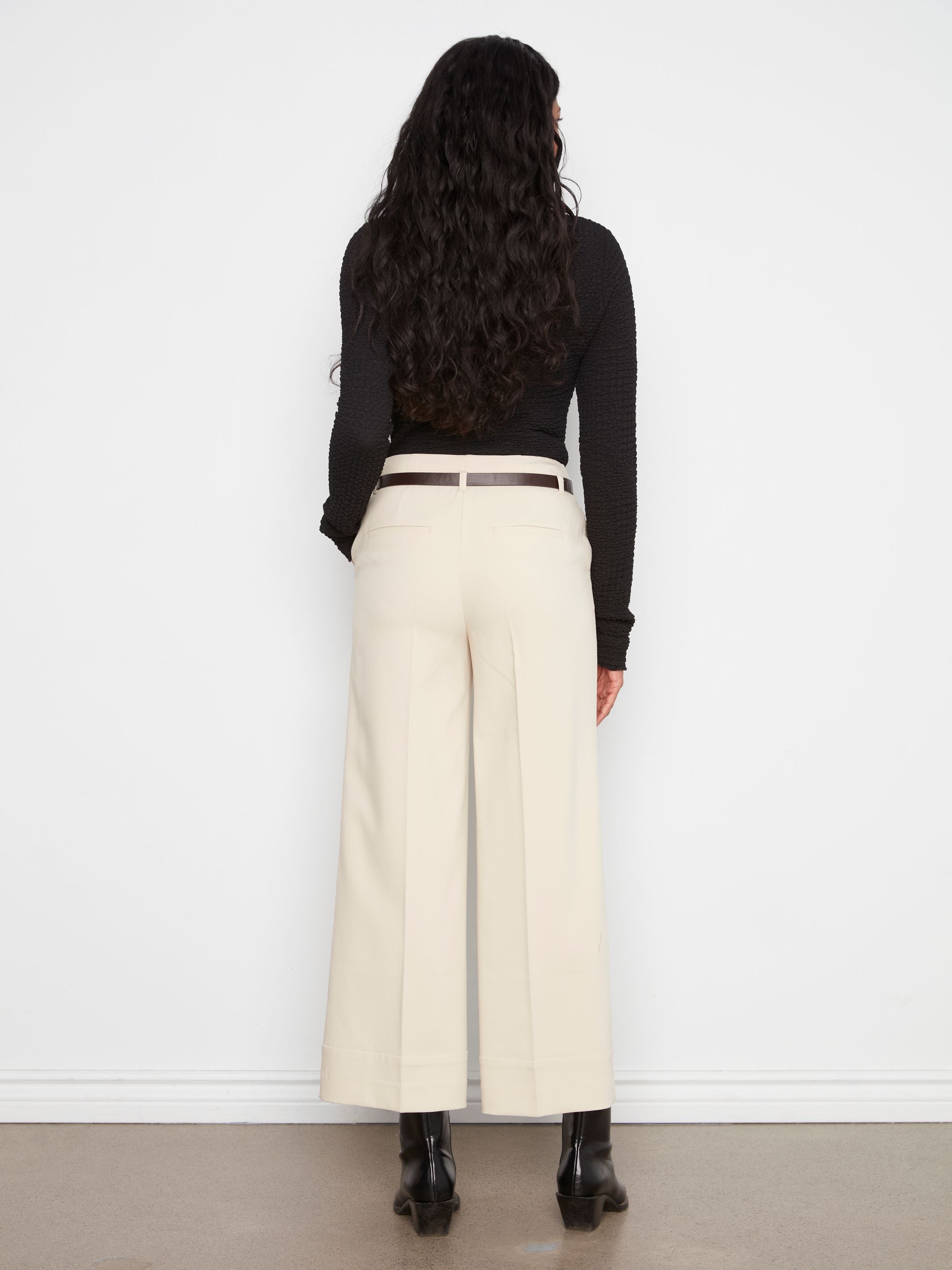 Belted Wide Leg Trouser Pant
