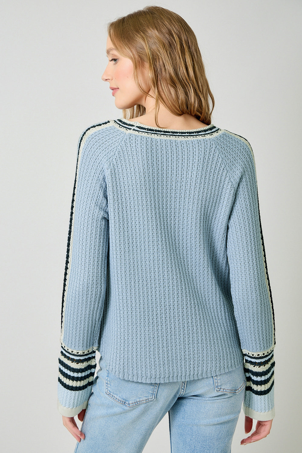 Raglan Sleeve Trim Detail Sweater