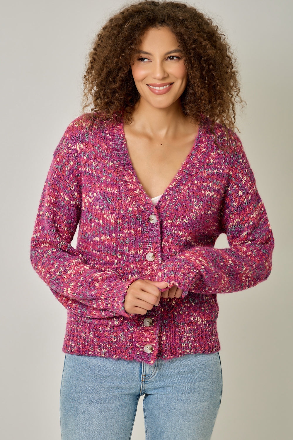 Multicolor Cardigan with Buttons