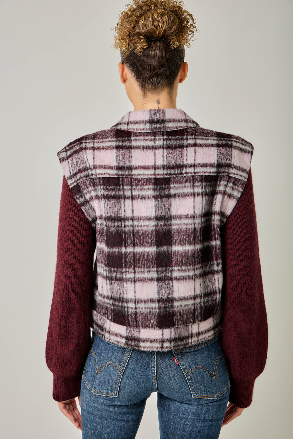 Mixed Media Sweater Jacket