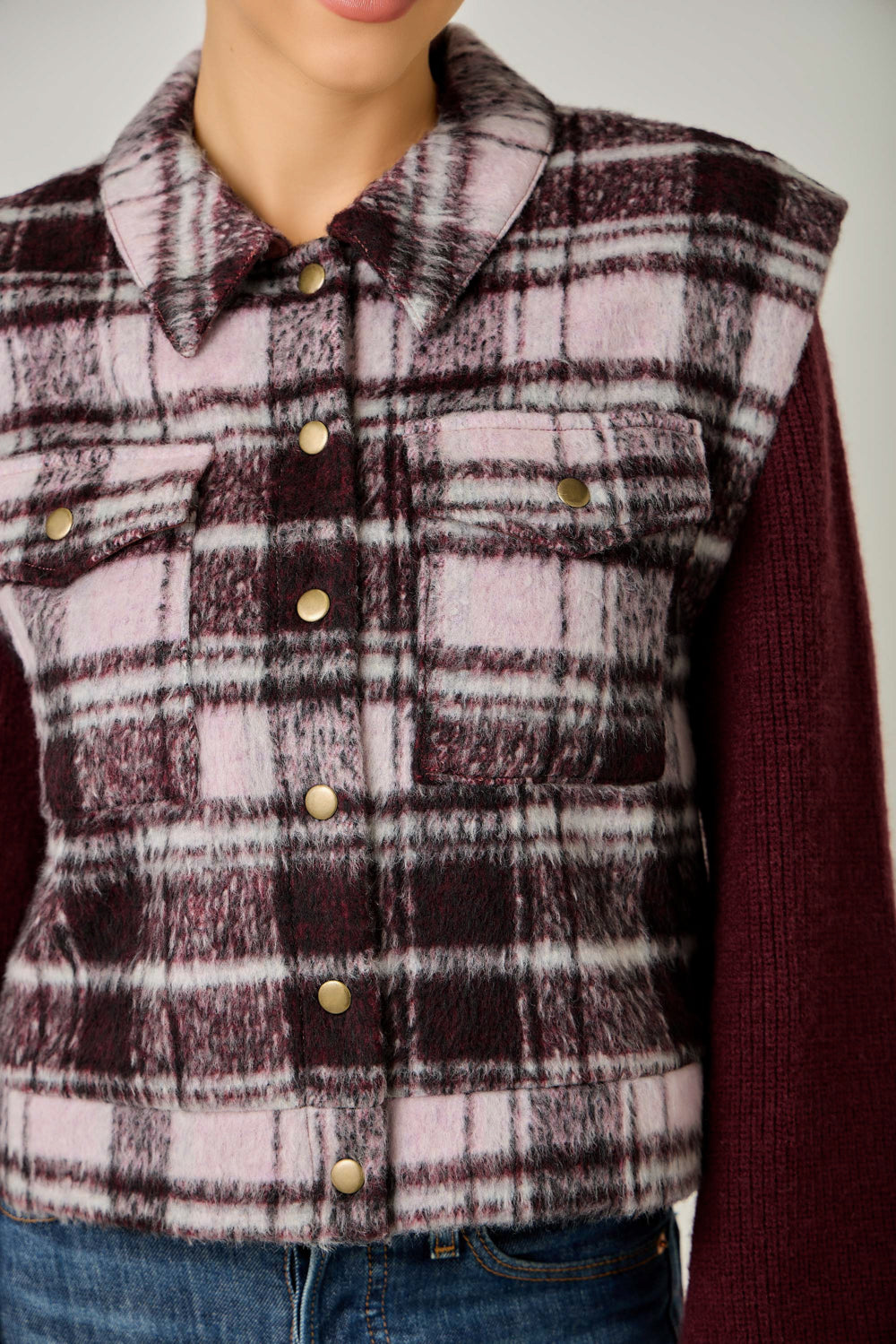 Mixed Media Sweater Jacket