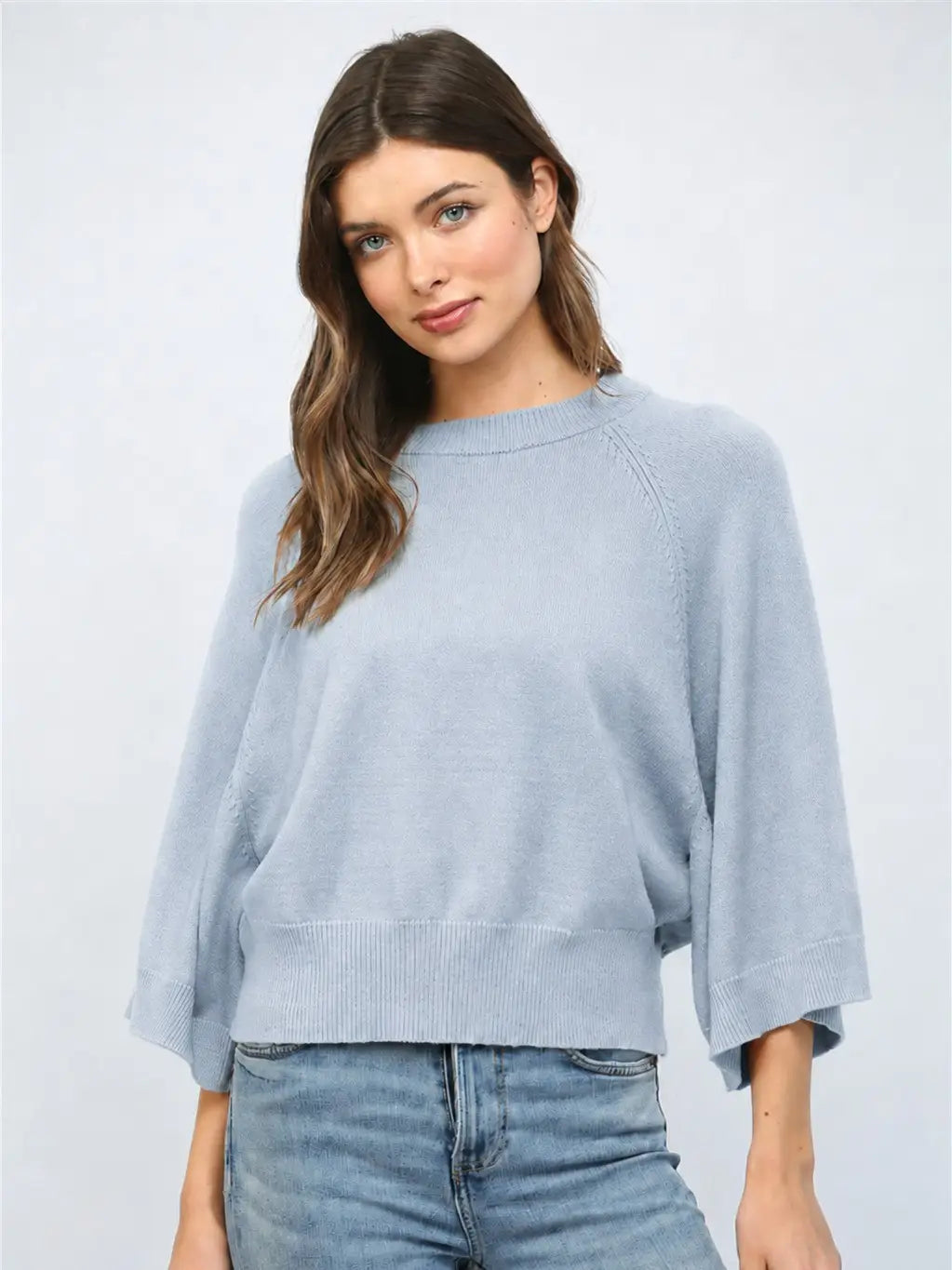 Wide Half Sleeve Sweater Top