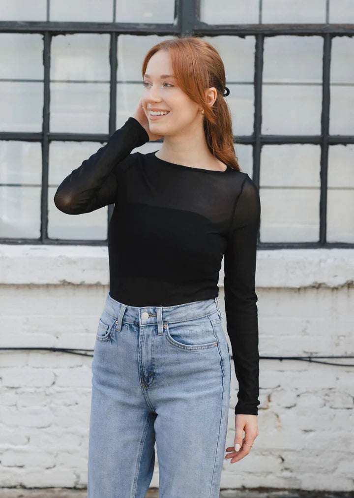 Basic Sheer Mesh Layering Top – Mainstream Boutique Janesville