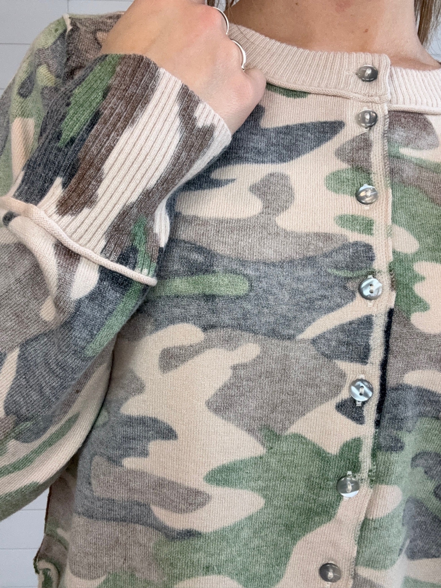 Mac and Me Button Front Cardigan Sweater
