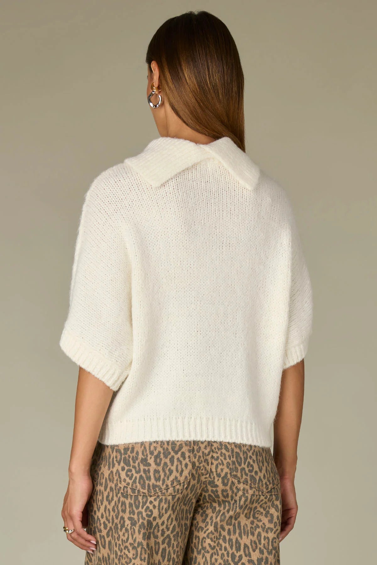 Below Elbow Dolman Sleeve Rolled Turtleneck Cable Stitch Sweater