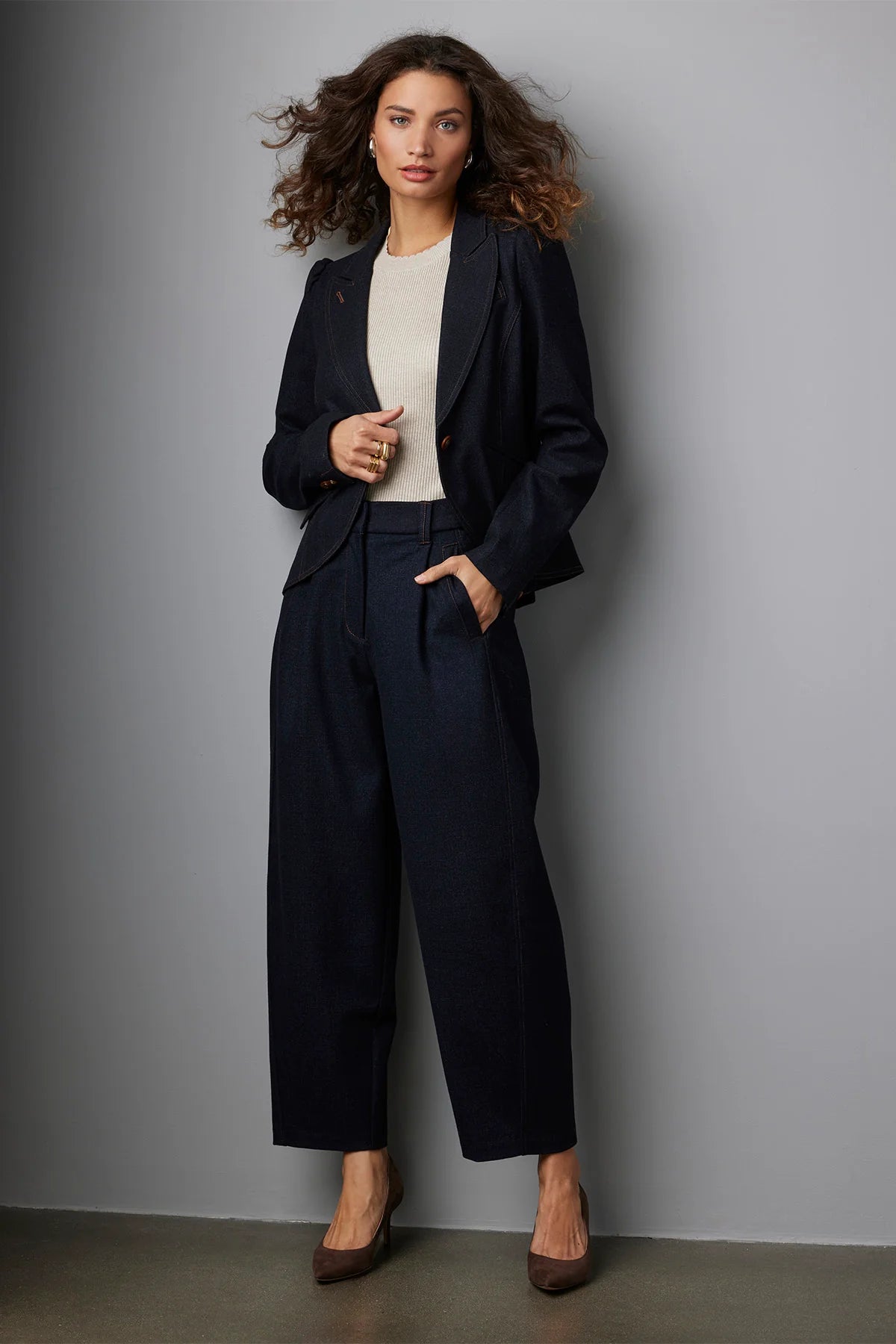 Single Button Front Tailored Blazer