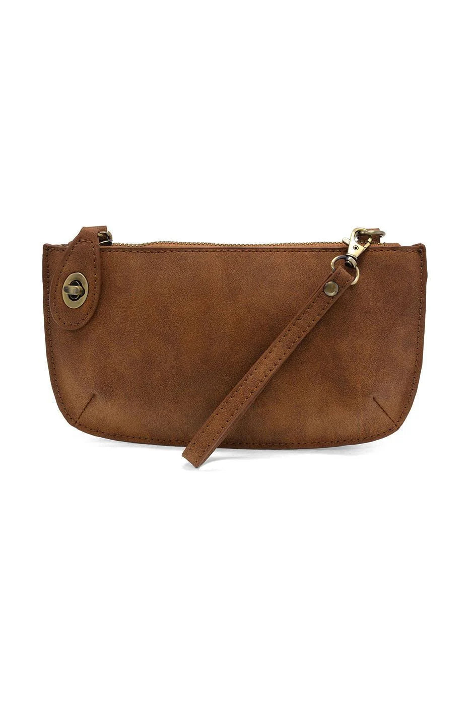 Faux Suede Mini Crossbody Wristlet Clutch
