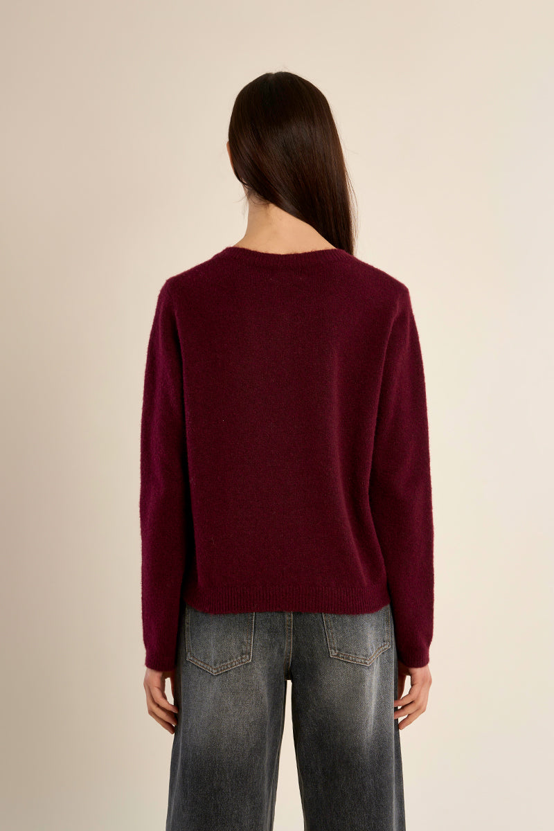 Crew Neck Classic Button Front Cardigan