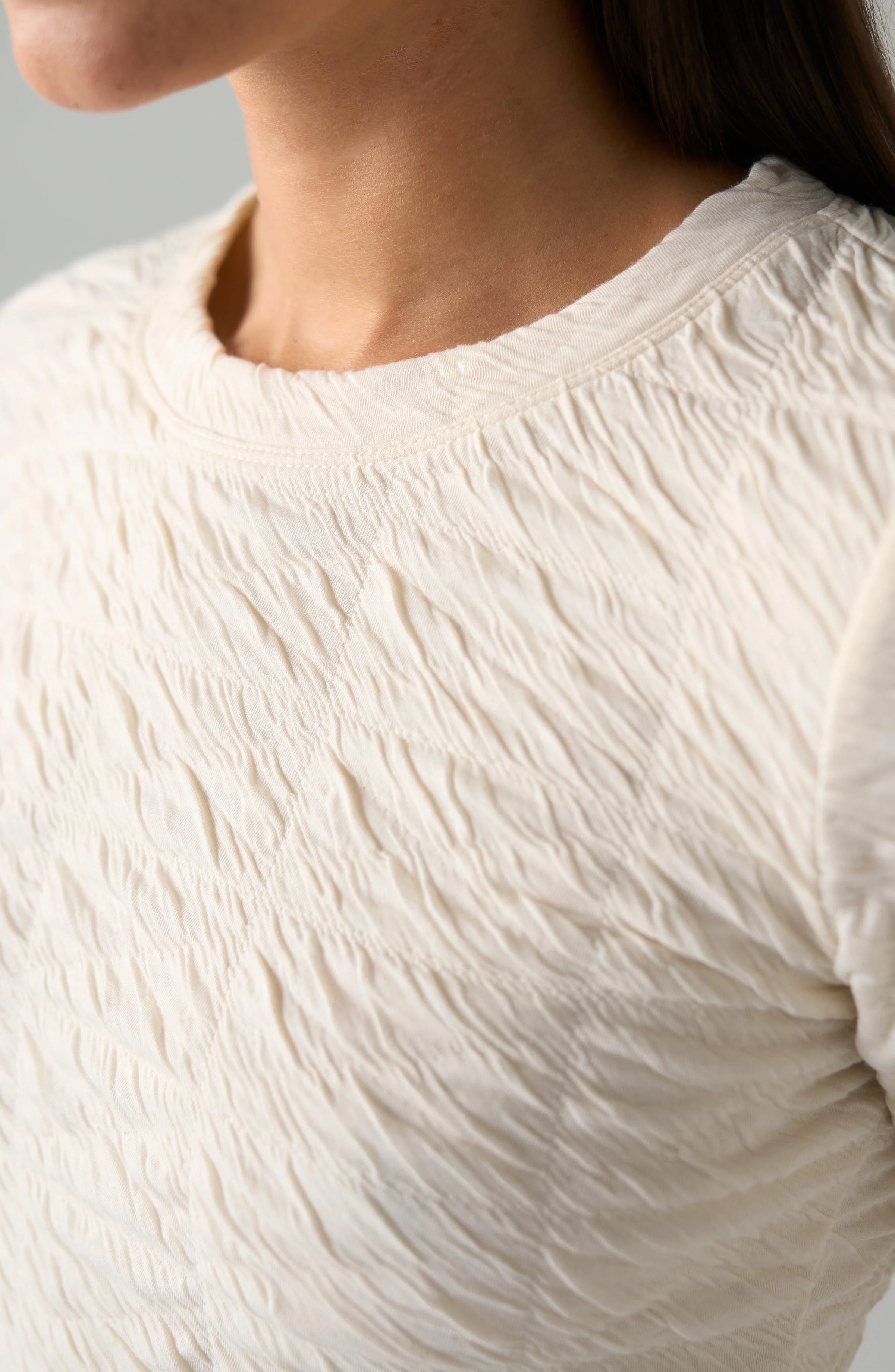 Liverpool Long Sleeve Textured Top with Flared Sleeve