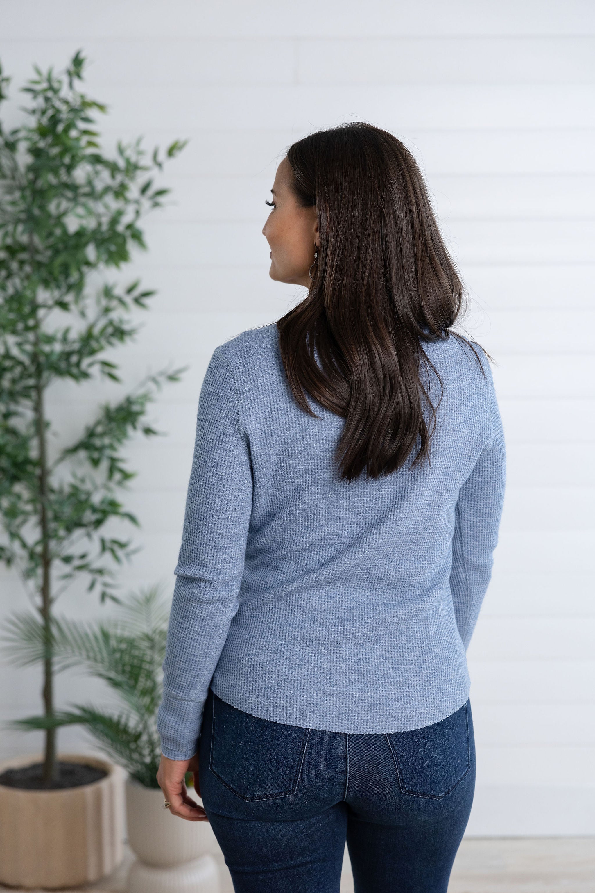 MB Long Sleeve V Notch Henley Top