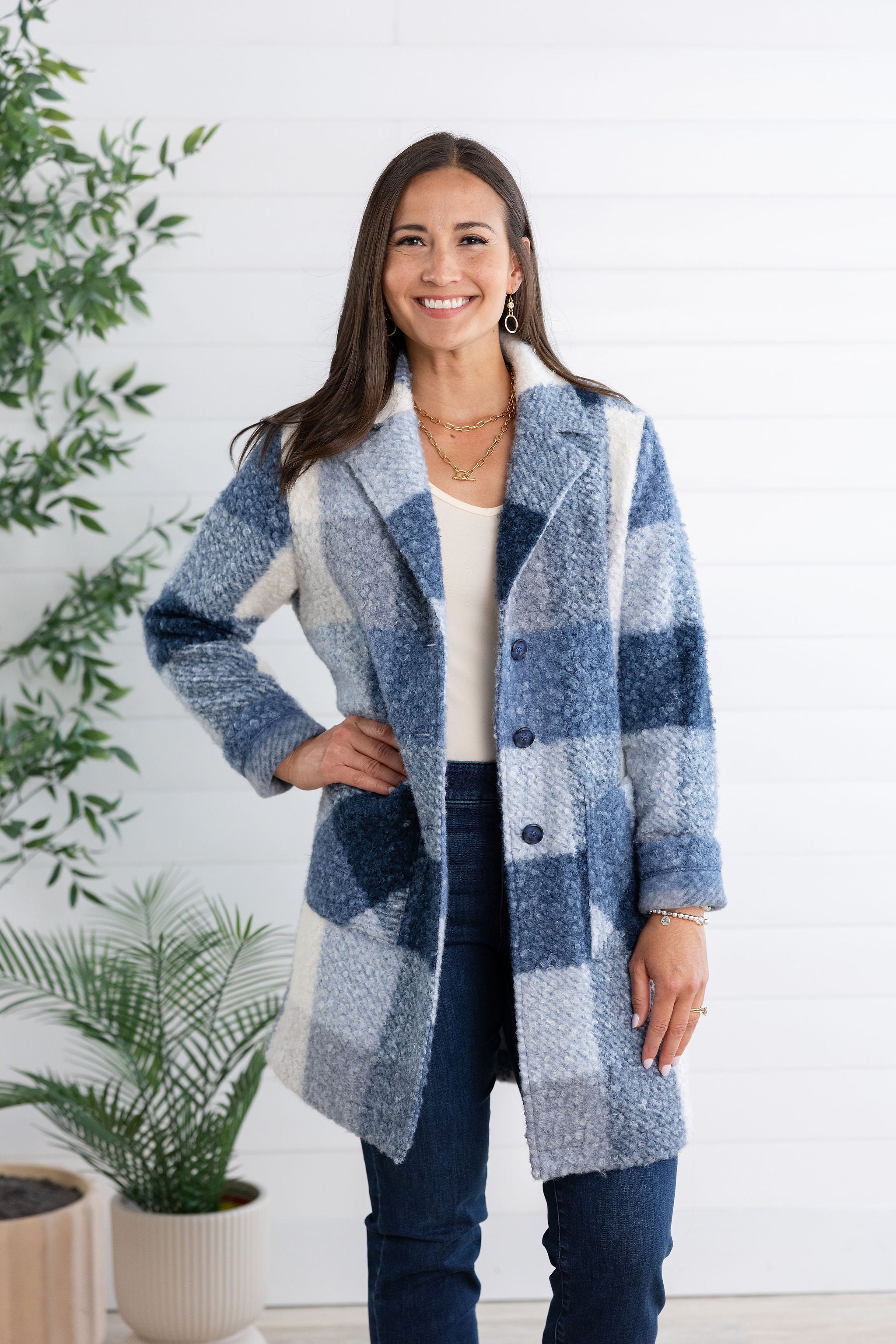 Chunky Boucle Check Jacket