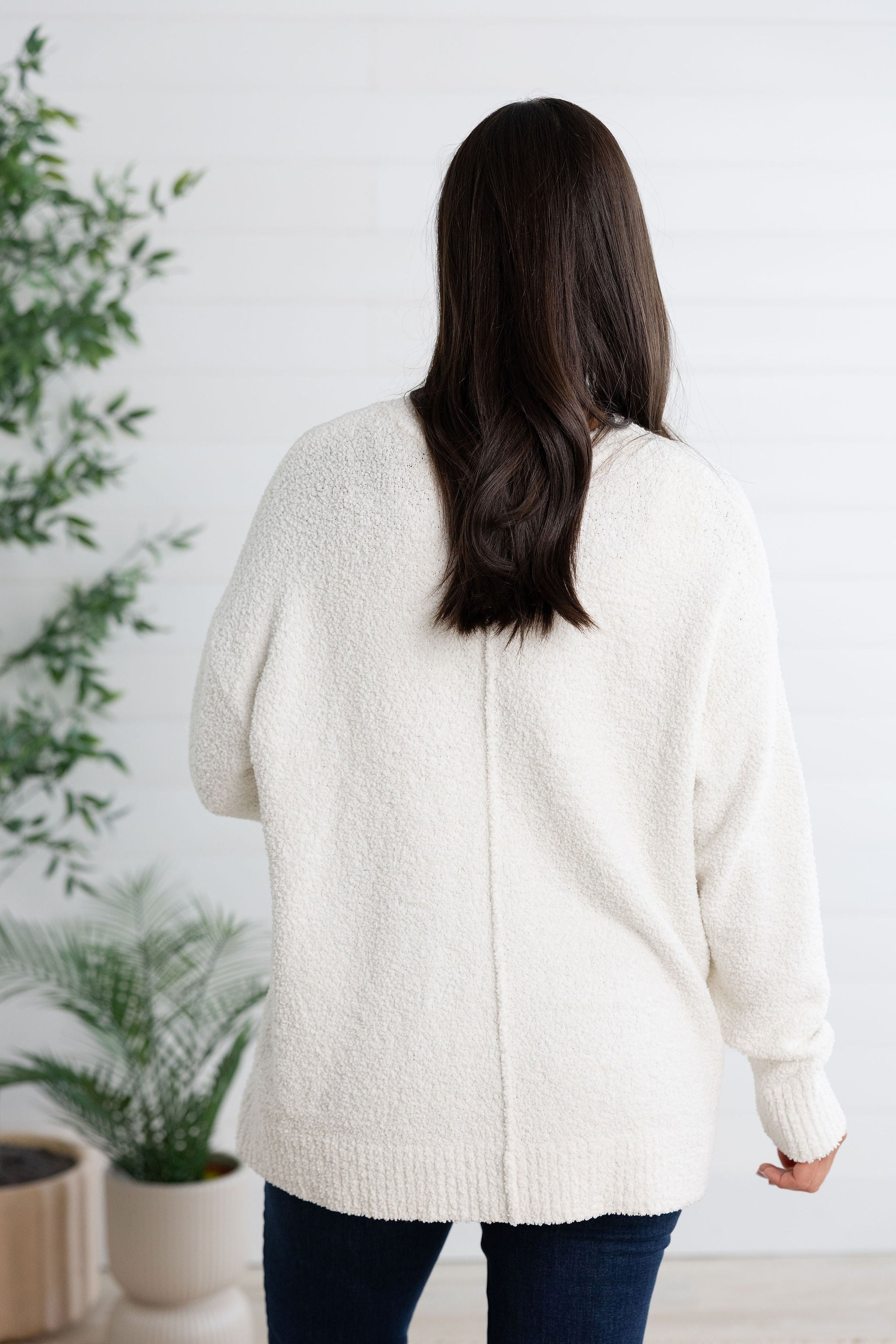 Cozy Boucle Yarn V Neck Sweater