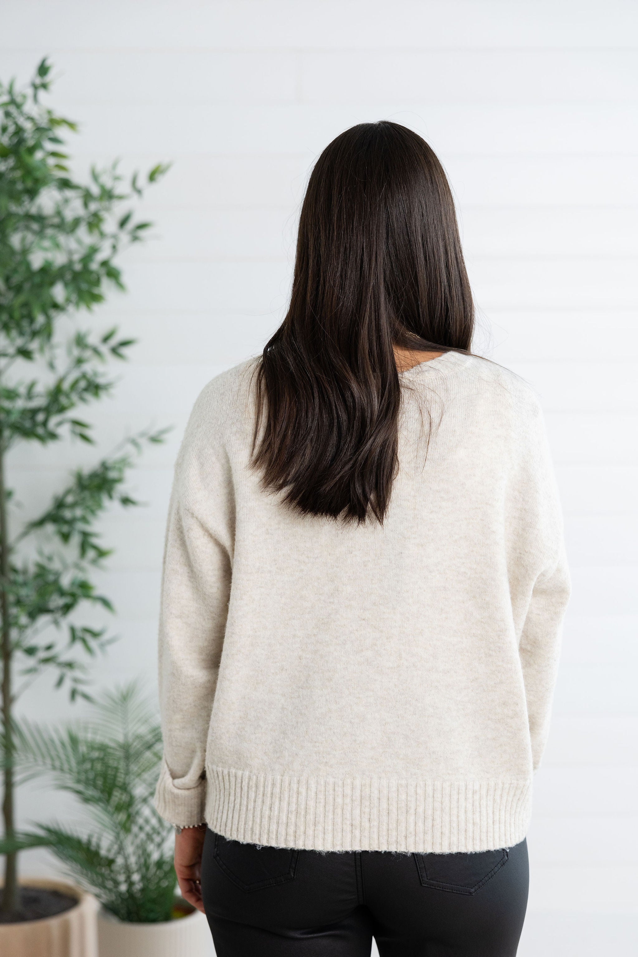 Crew Neck Argyle Sweater