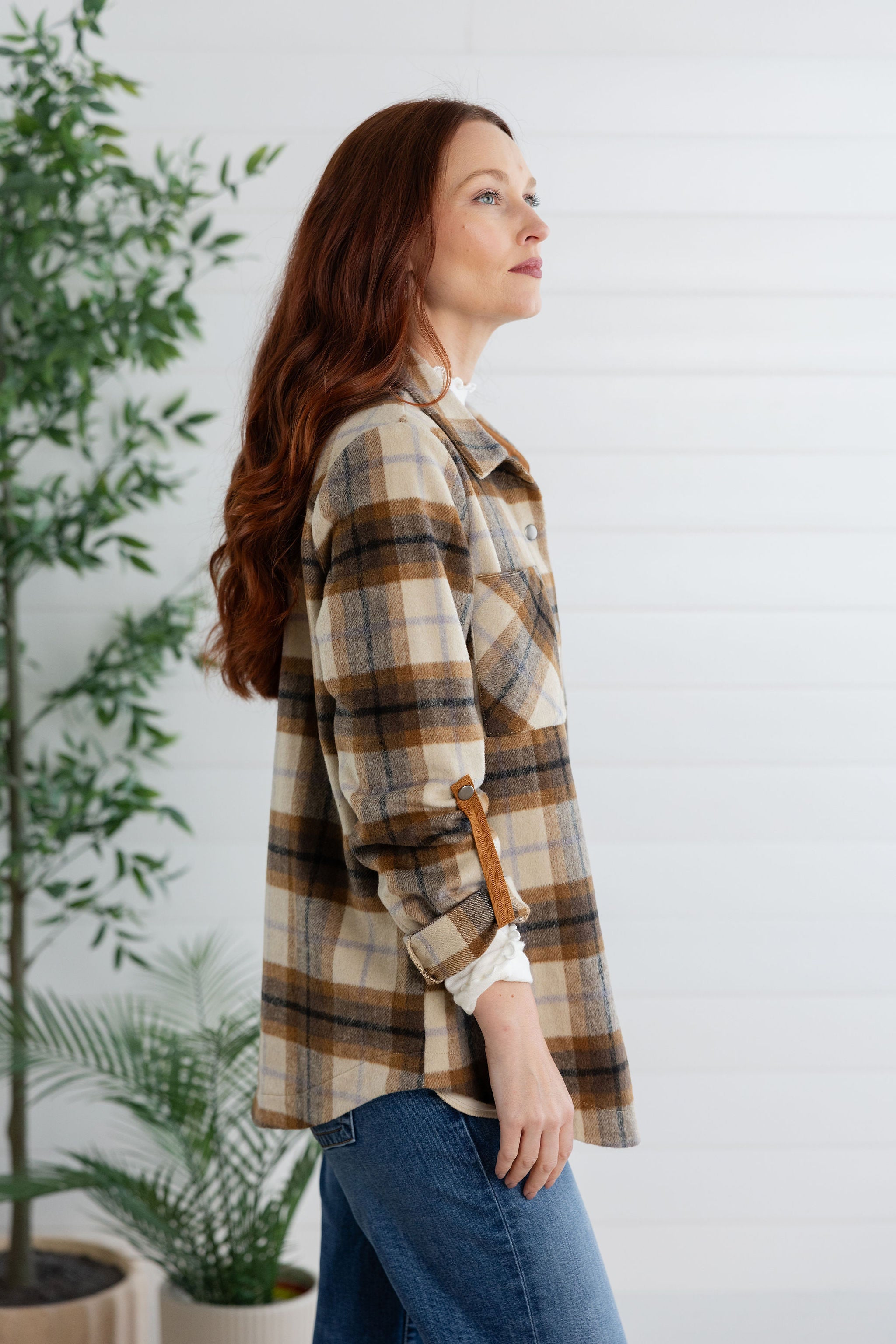 Brushed Plaid Cozy Jacket