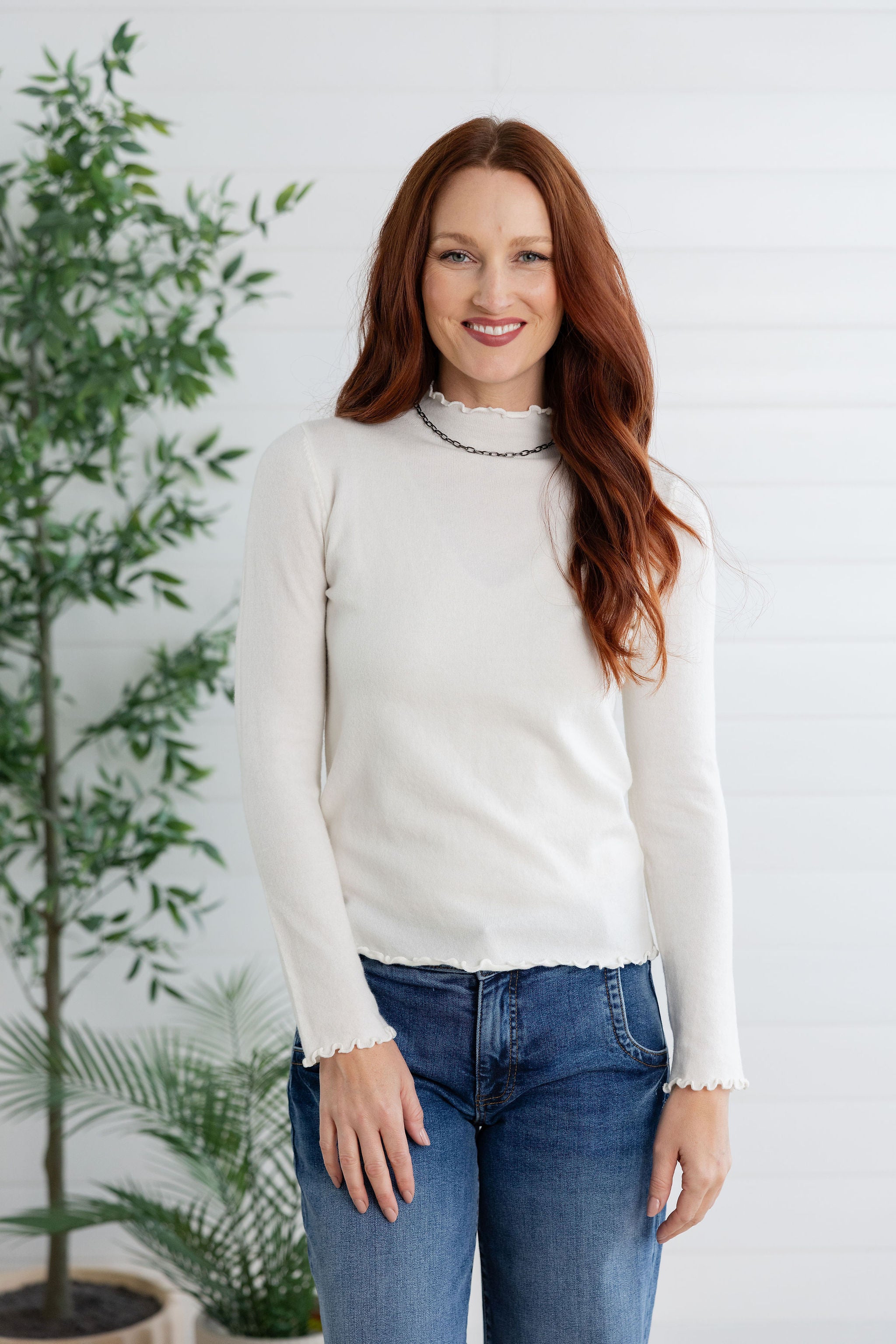 Lettuce Edged Sweater Top