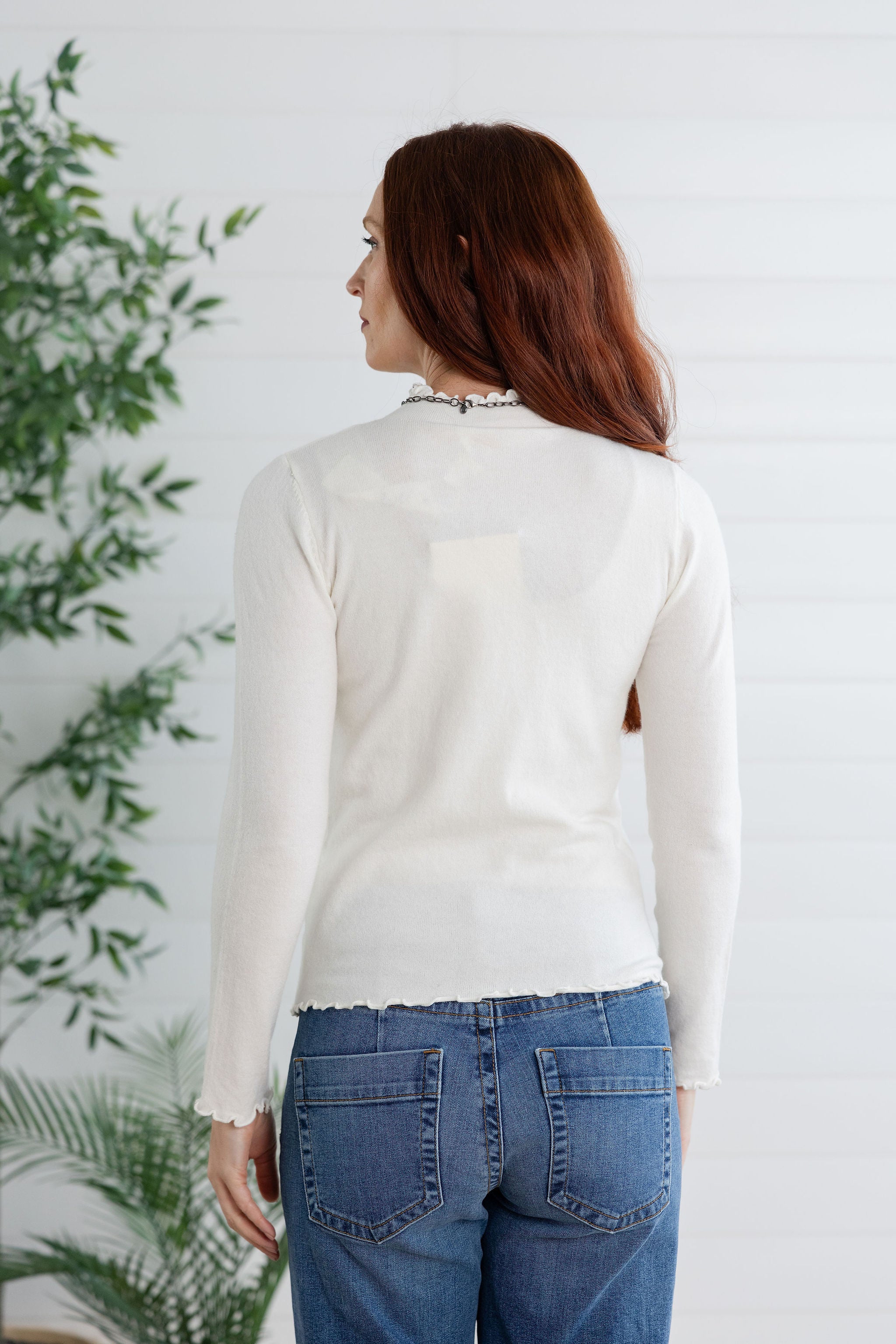 Lettuce Edged Sweater Top