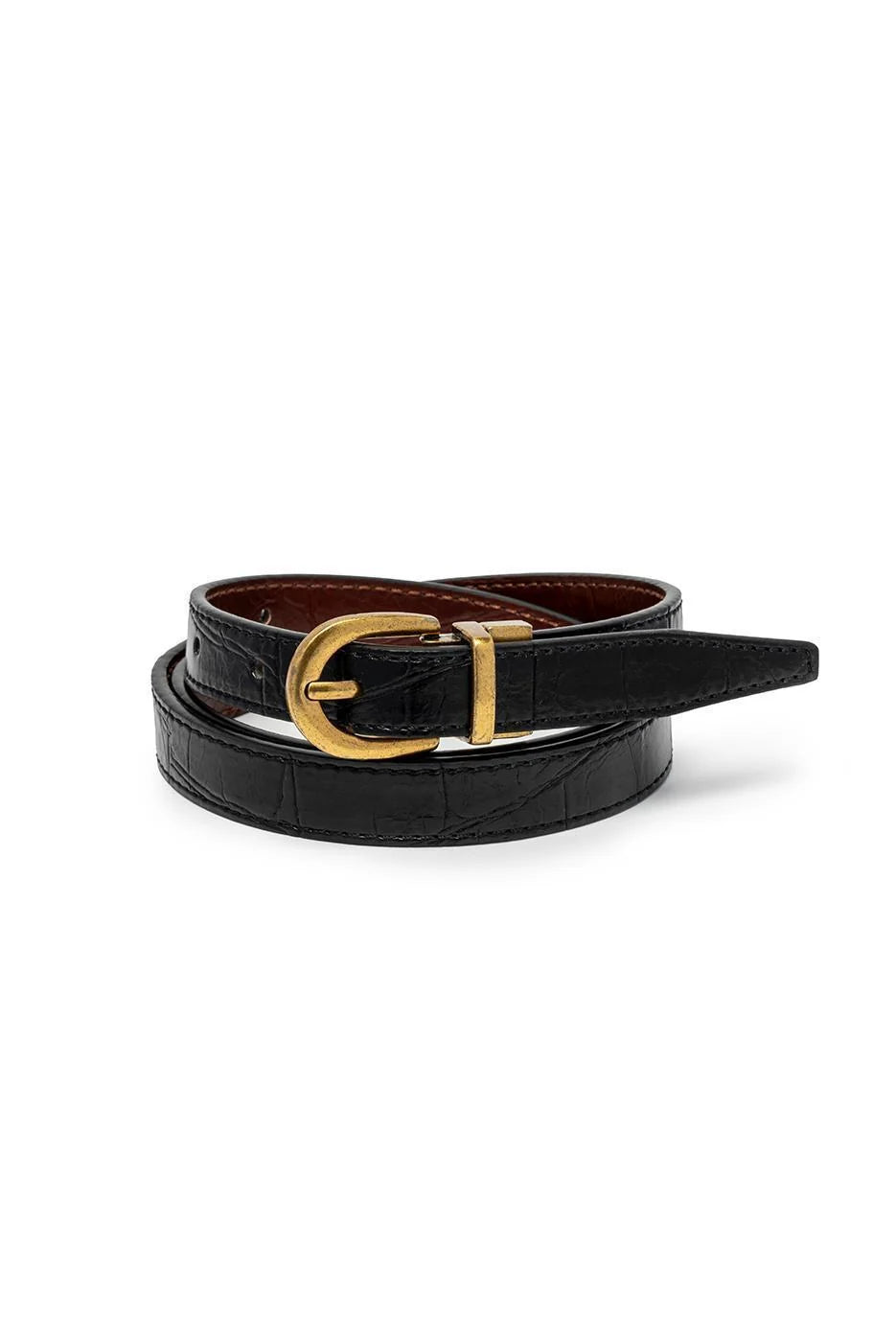 Croc Reversible Belt - Black/Pecan