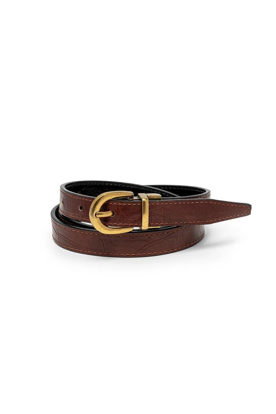 Croc Reversible Belt - Black/Pecan