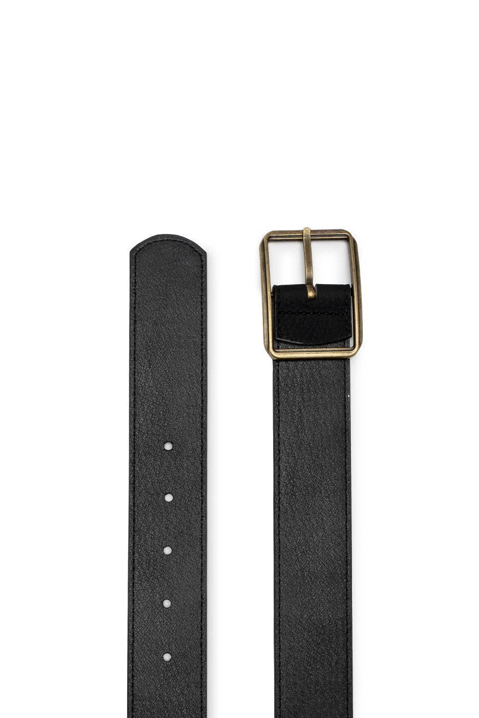 Sueded Belt with Gold Squared Buckle