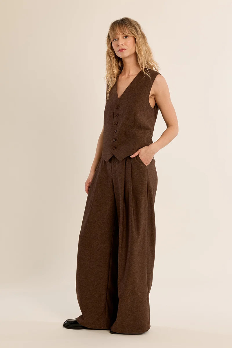 Sleeveless Belted Blazer Vest