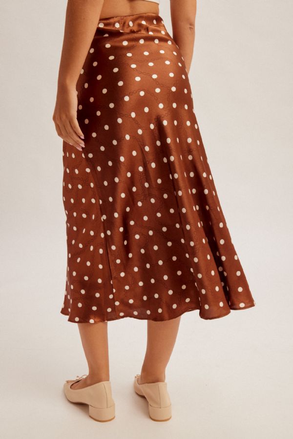 Polka Dot Satin Skirt
