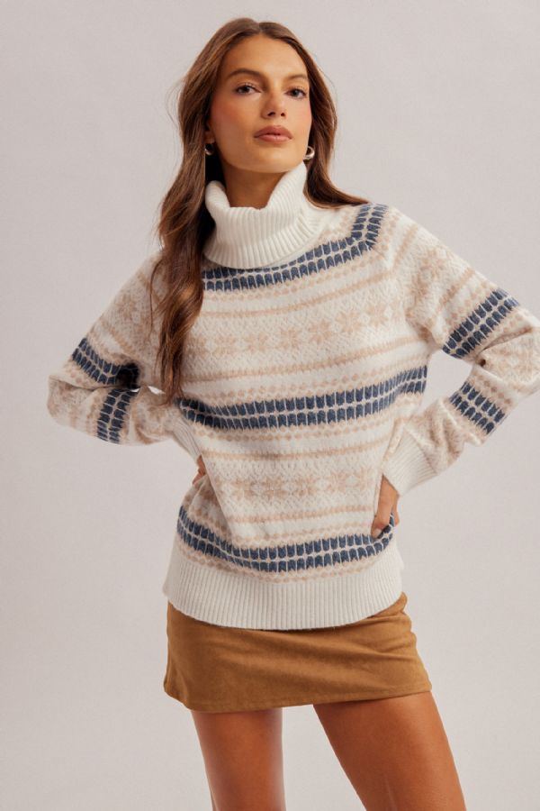 Turtle Neck Fair Isle Sweater