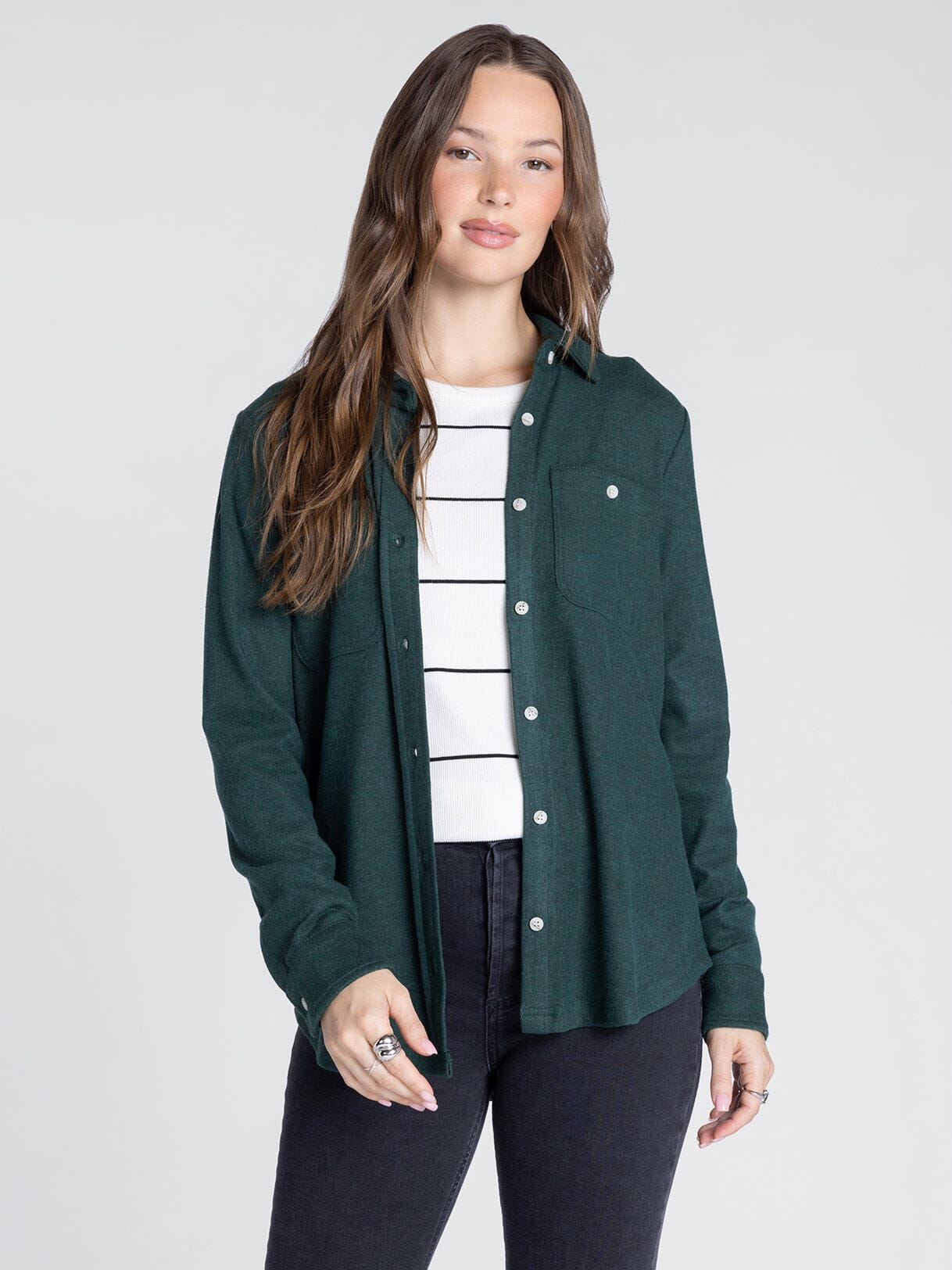 Cozy Knit Button Down Long Sleeve Top