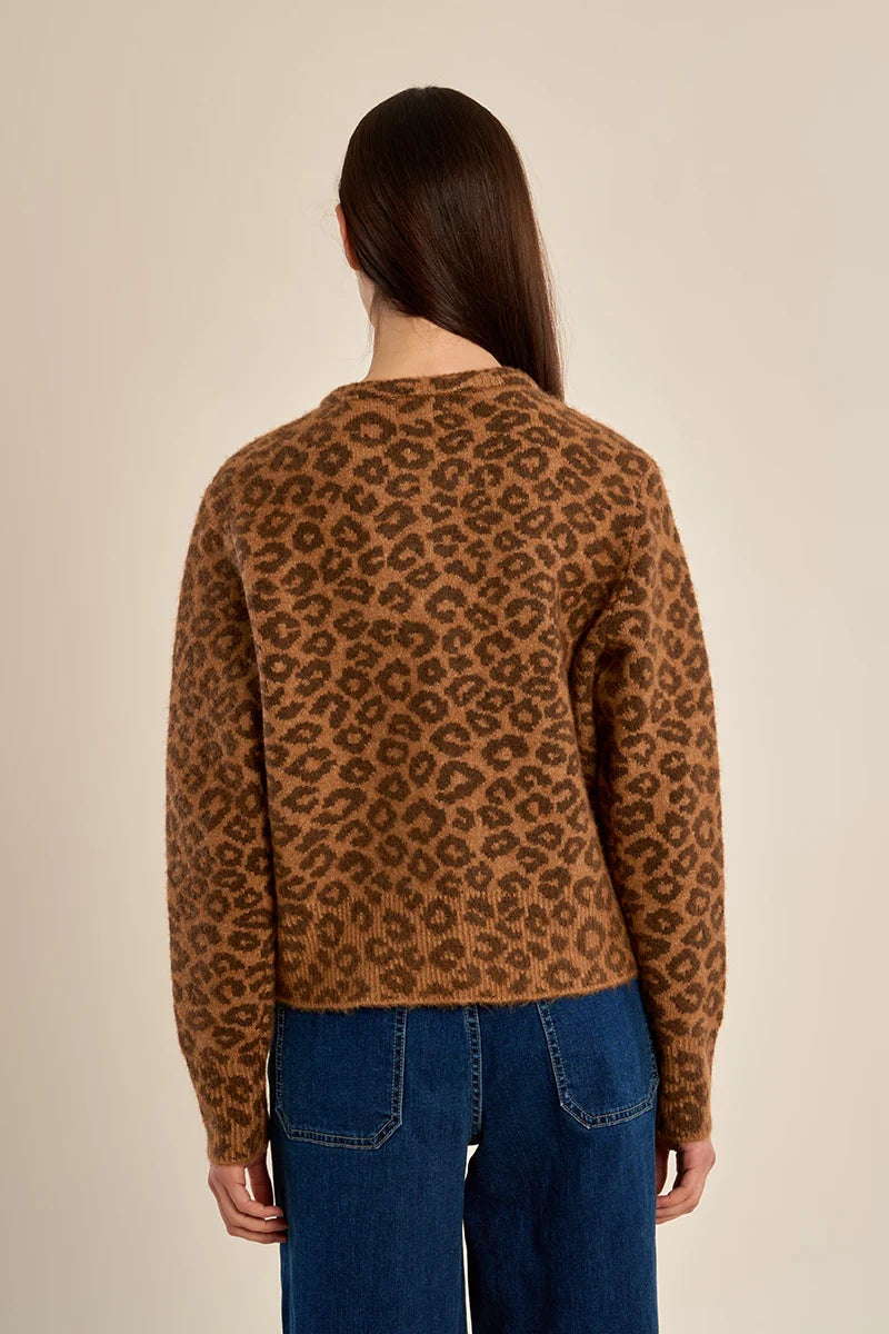 Leopard Print Buttoned Cardigan
