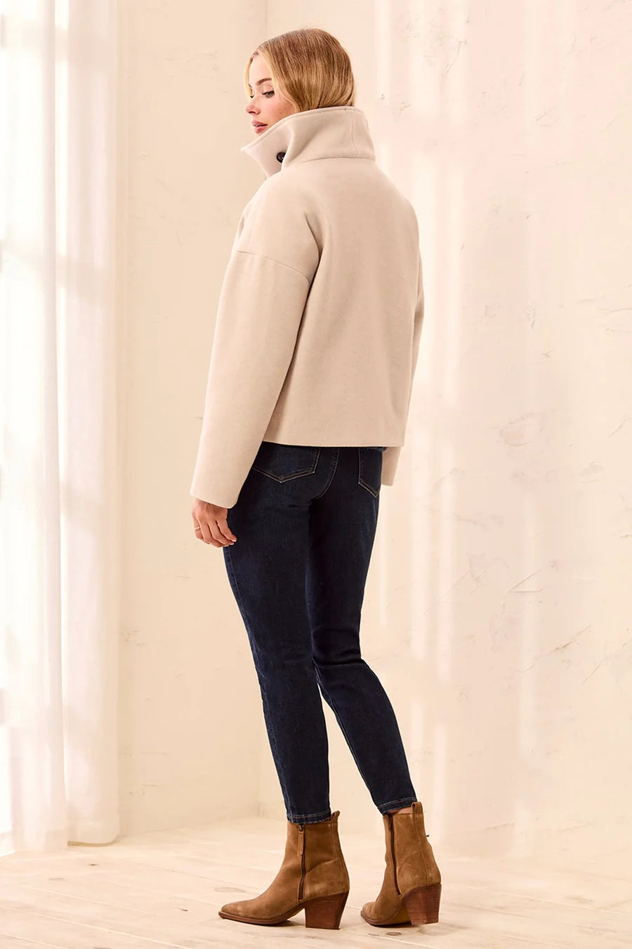MB Funnel Neck Jacket with Button Front