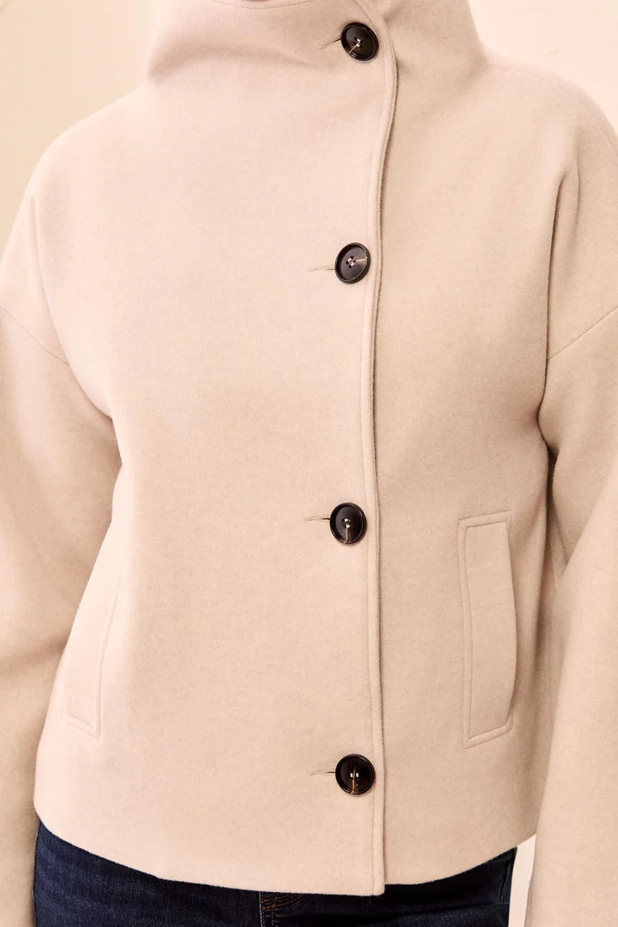 MB Funnel Neck Jacket with Button Front