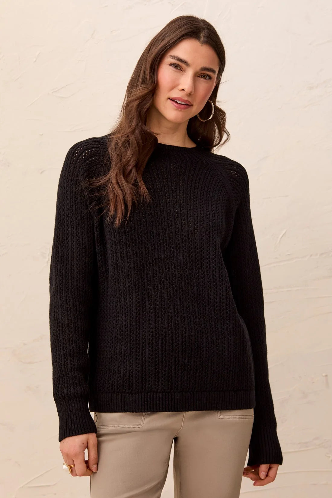 MB Cotton Button Back Long Sleeve Sweater