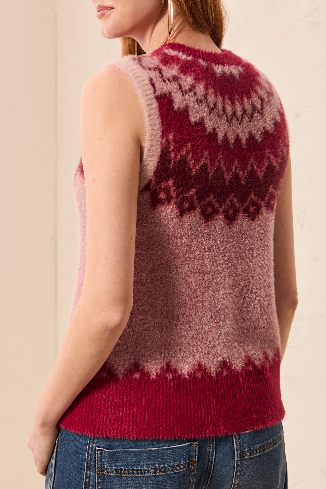 MB Fuzzy Fair Isle Sweater Vest