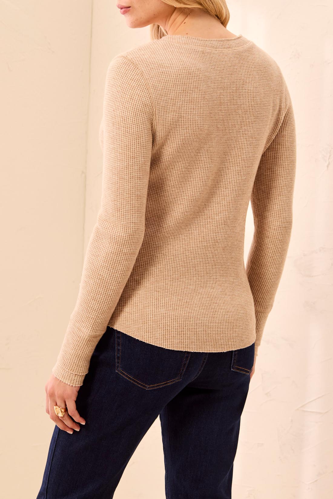 MB Long Sleeve V Notch Henley Top