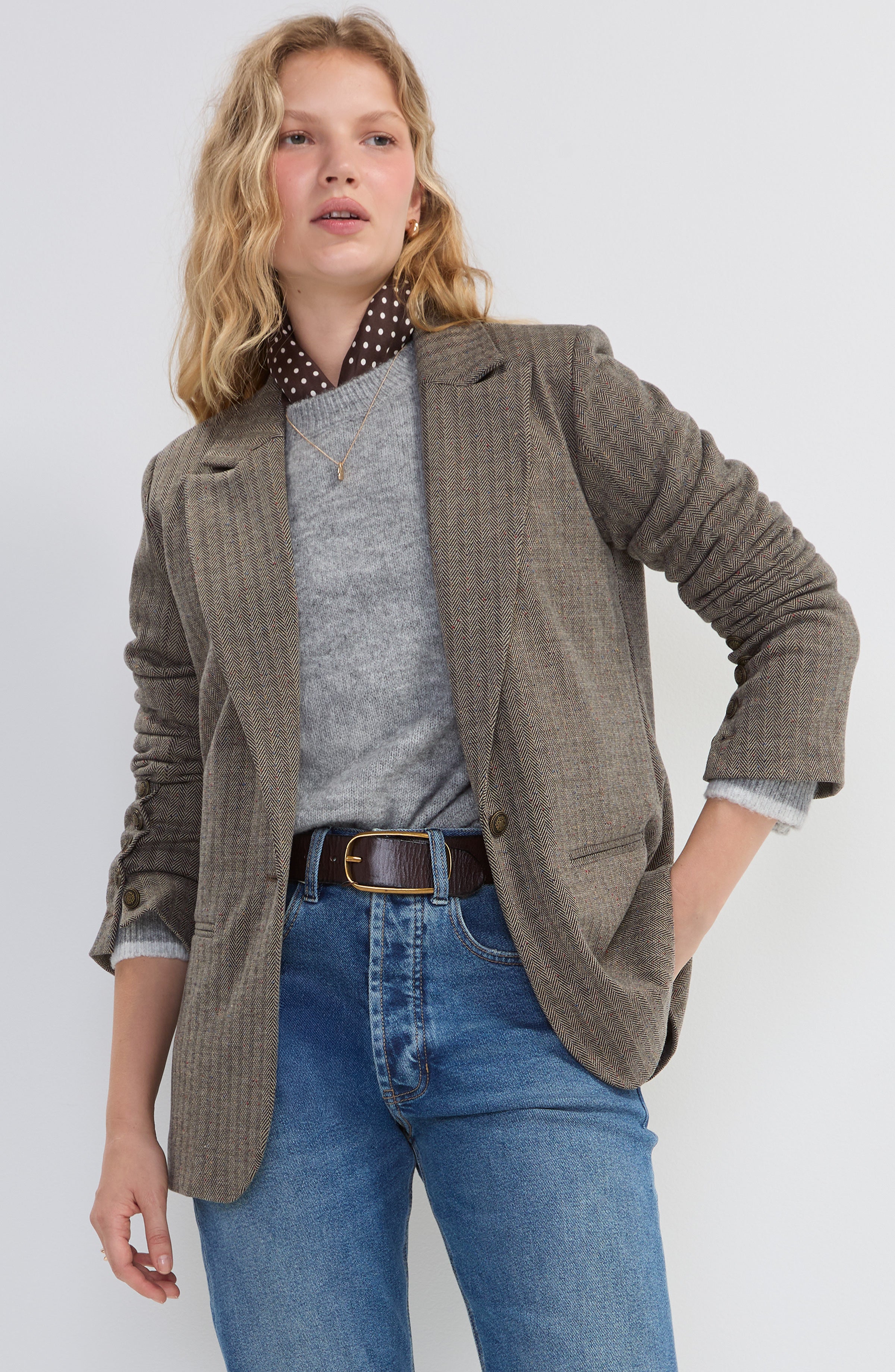 Liverpool Blazer with Button Sleeve