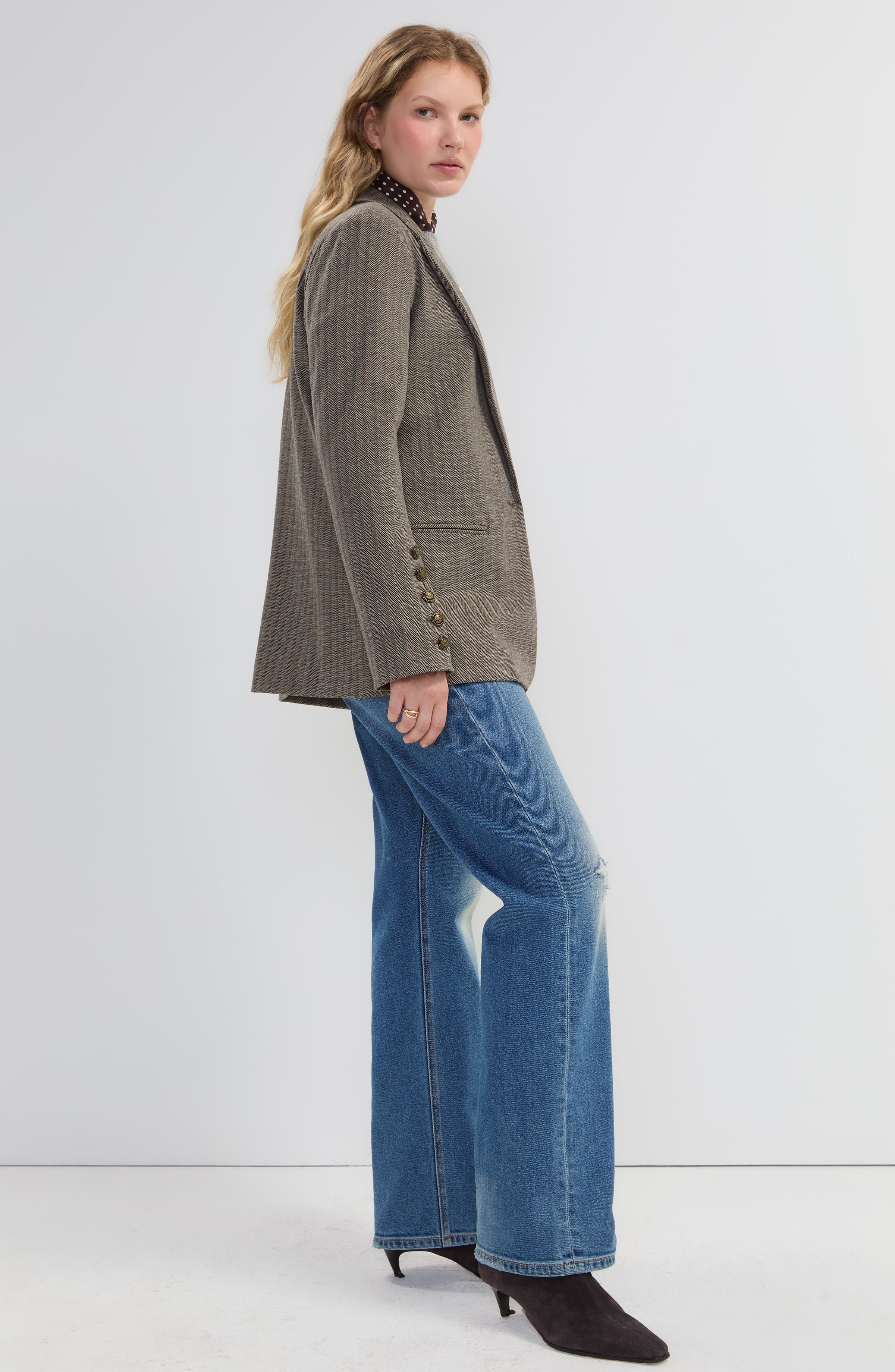 Liverpool Blazer with Button Sleeve