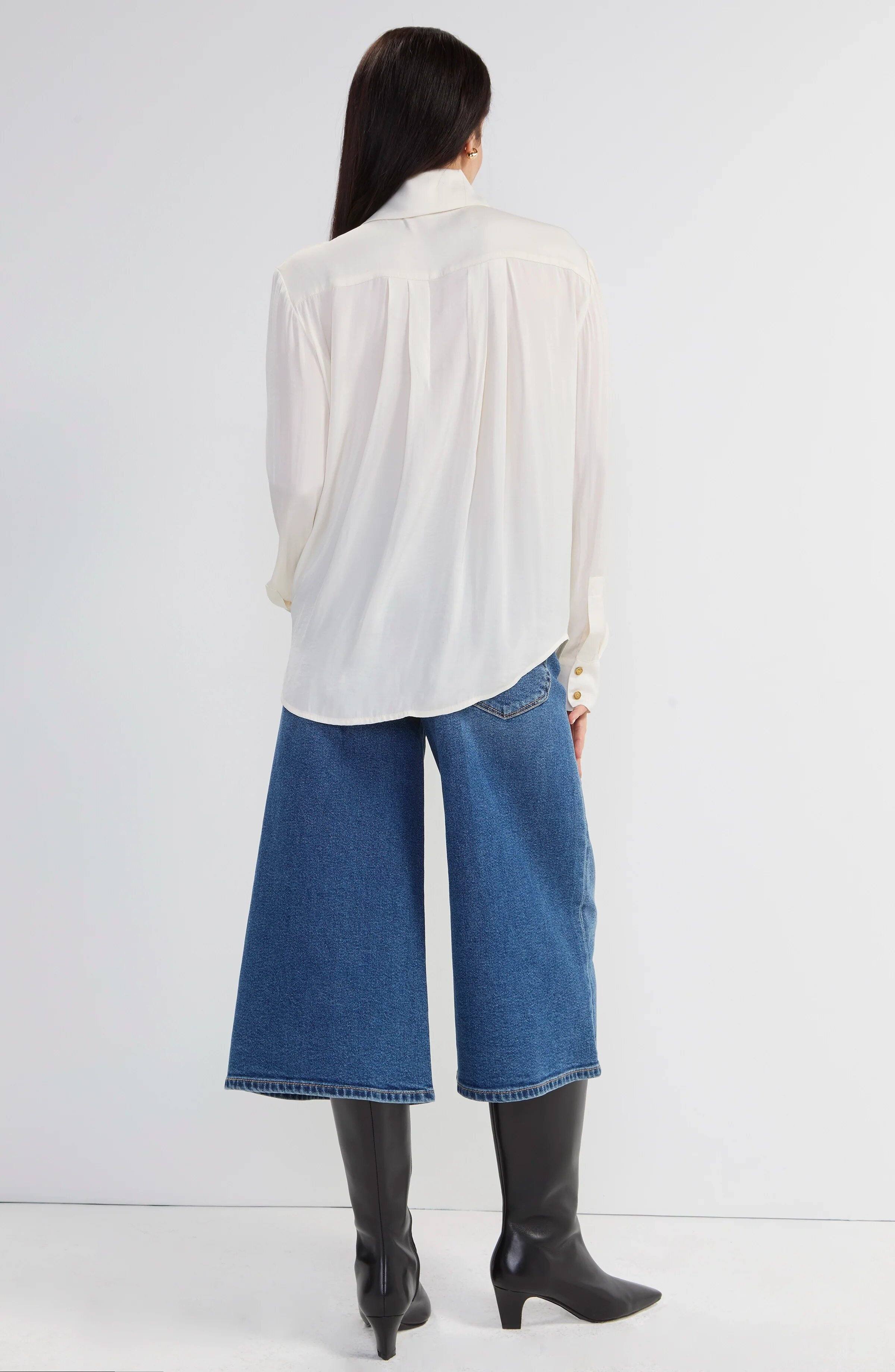 Liverpoool Long Sleeve Tuxedo Woven Top