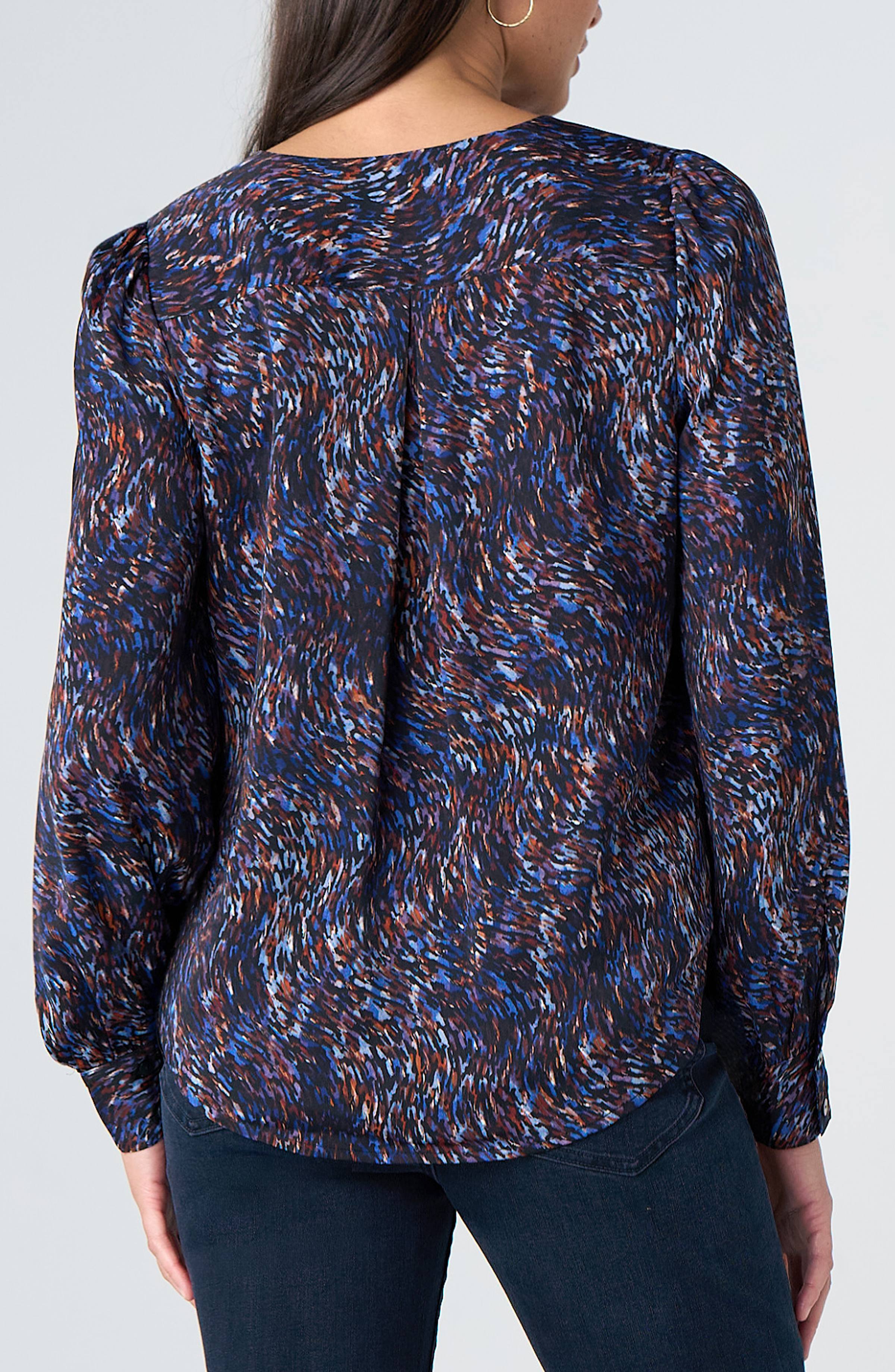 Liverpool Patterned V Neck Blouse