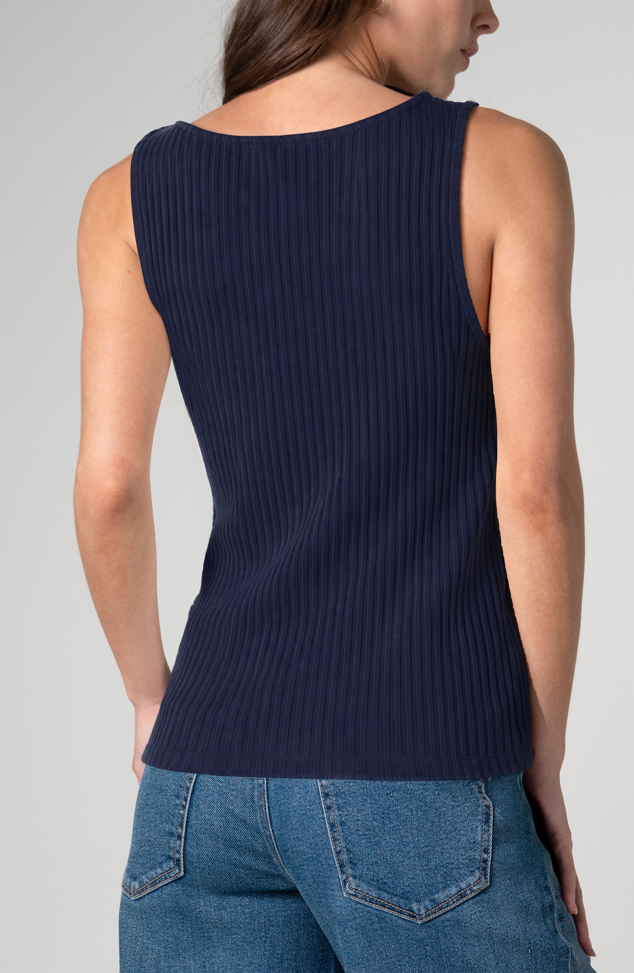 Liverpool Sleeveless Boat Neck Knit Top