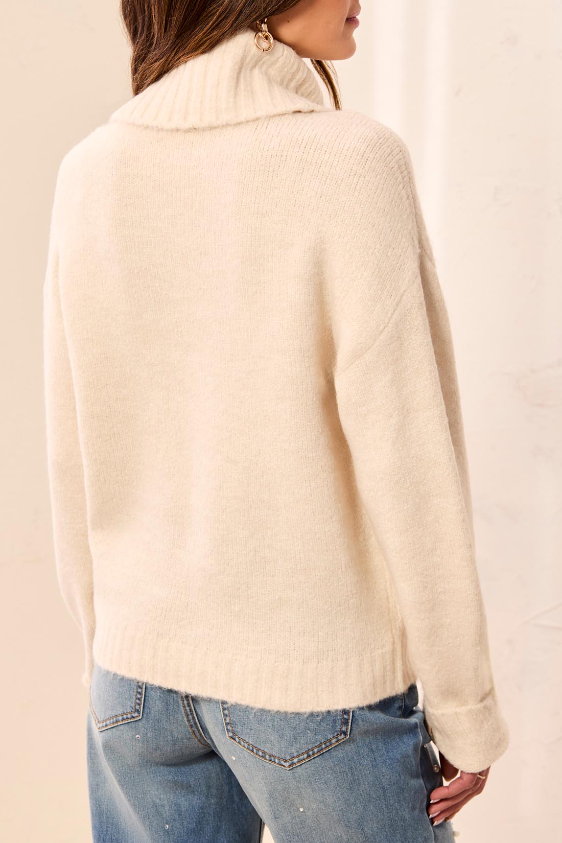 MB Turtle Neck Sweater with Bow Detail