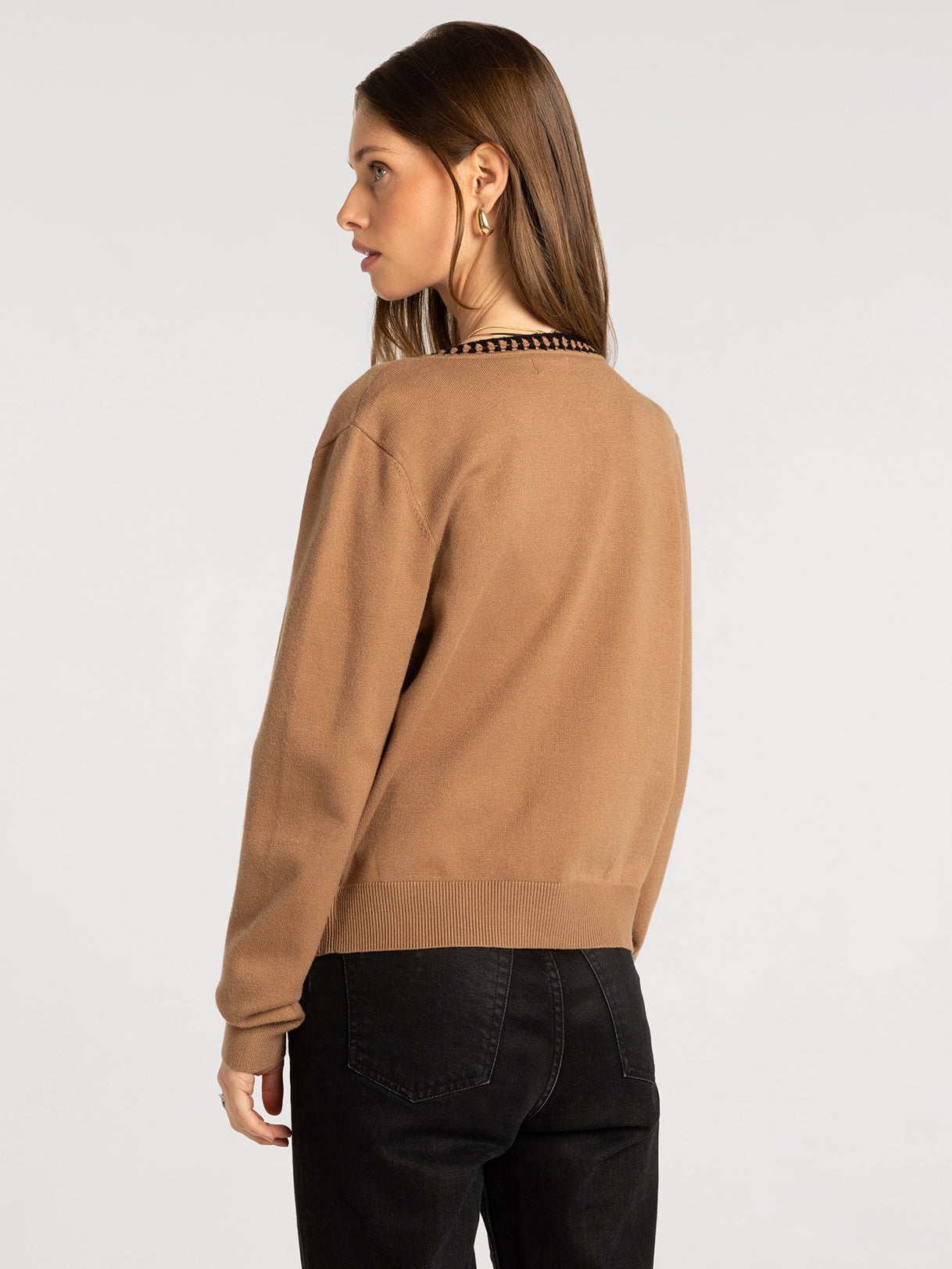 Long Sleeve Cardigan with Trim Detail