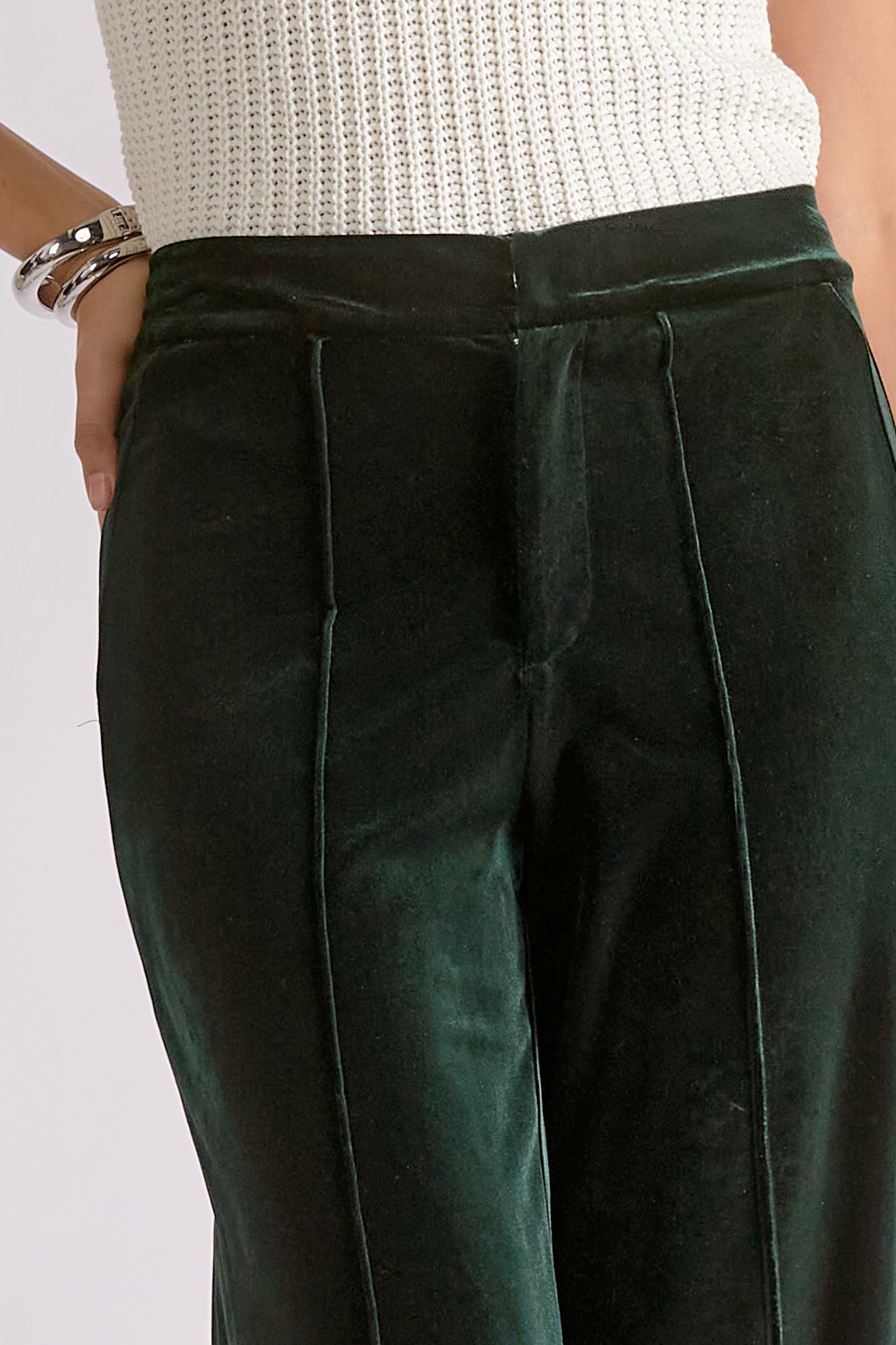 High-Waisted Flare Pants with Front Seam