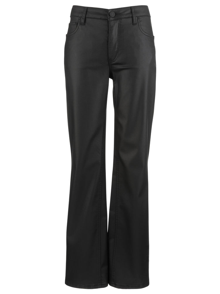 Kelly High Rise Kick Flare Coated Denim