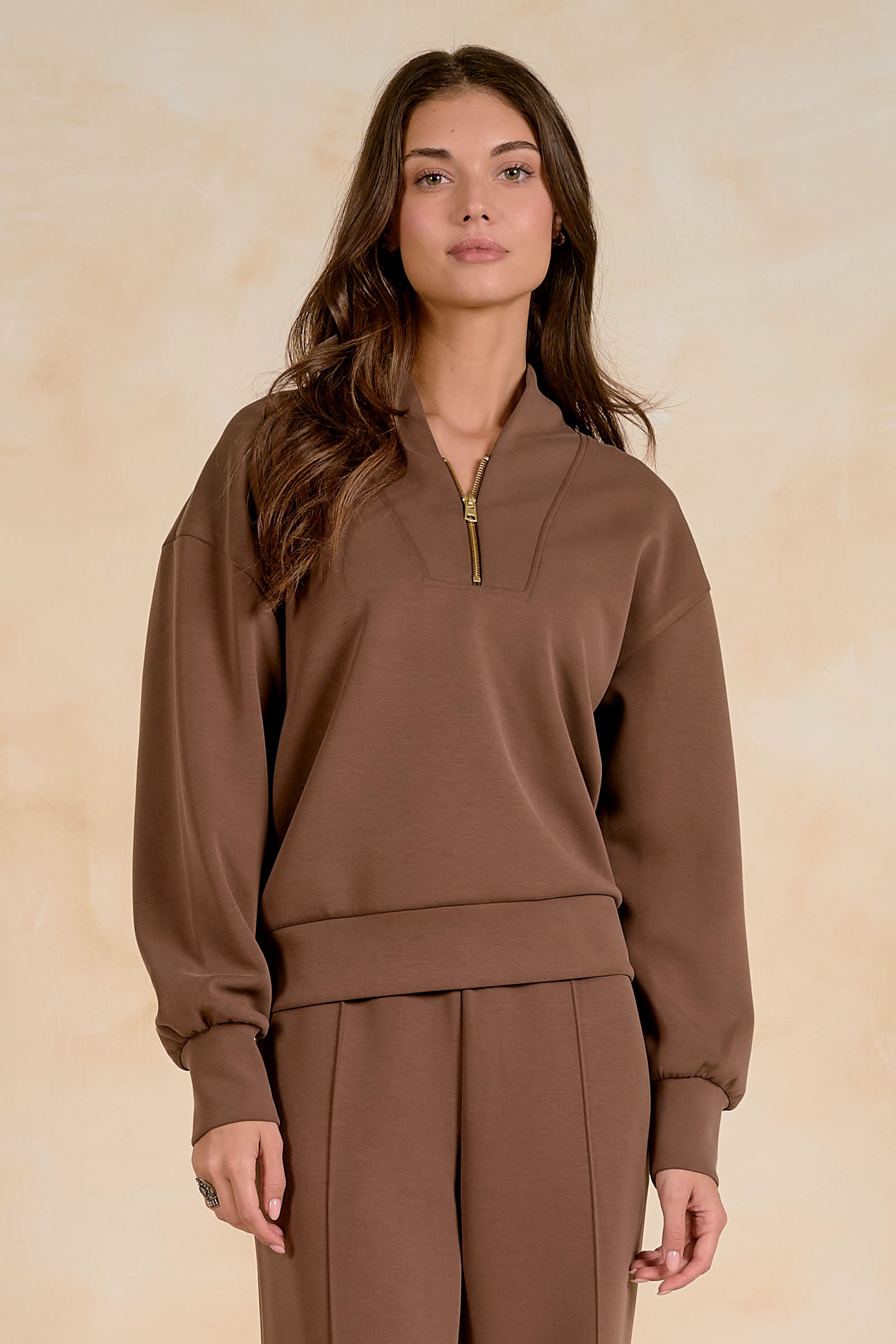 1/4 Zip Scuba Relaxed Fit Sweatshirt