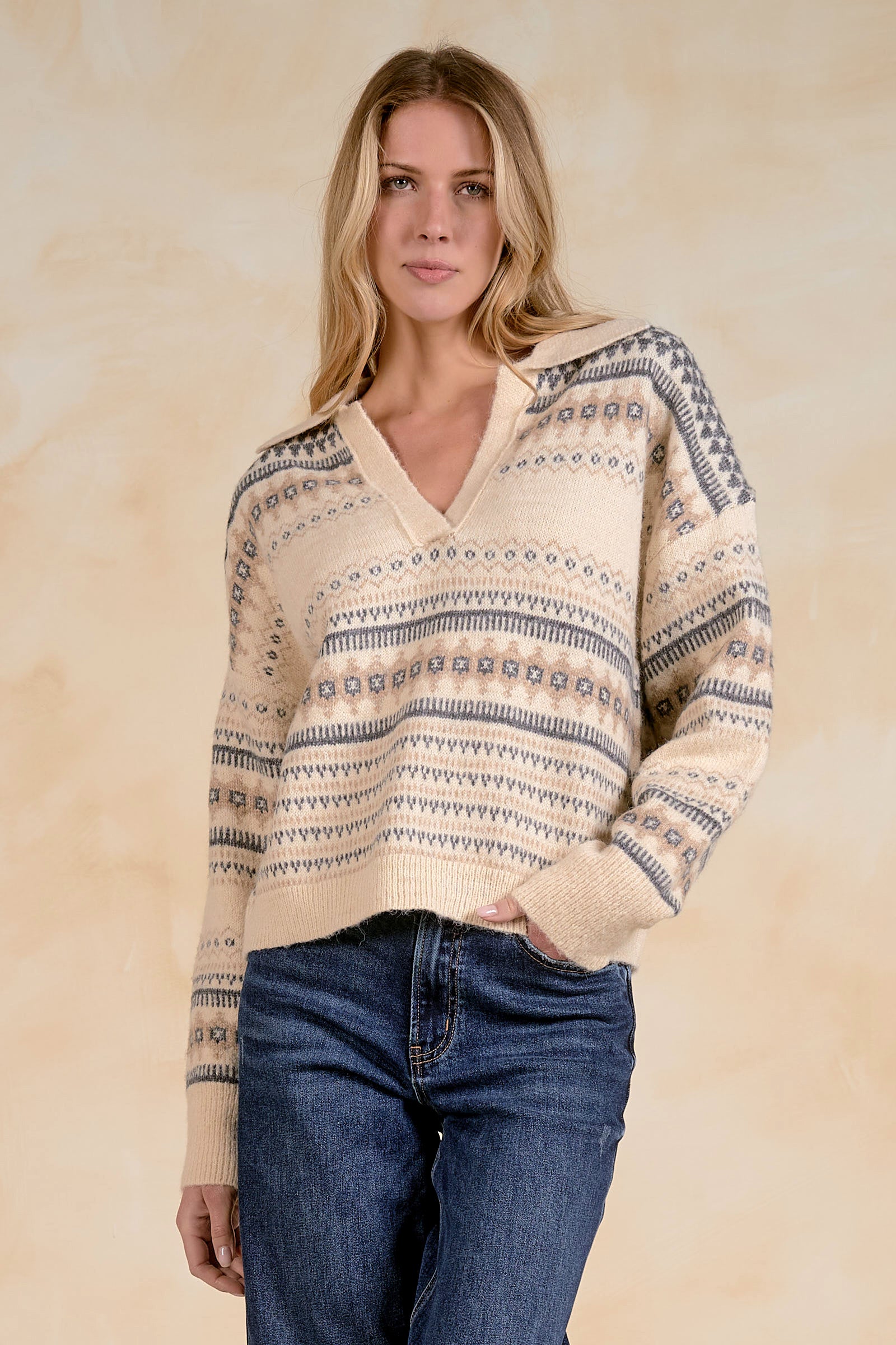 Fair Isle Collared Sweater