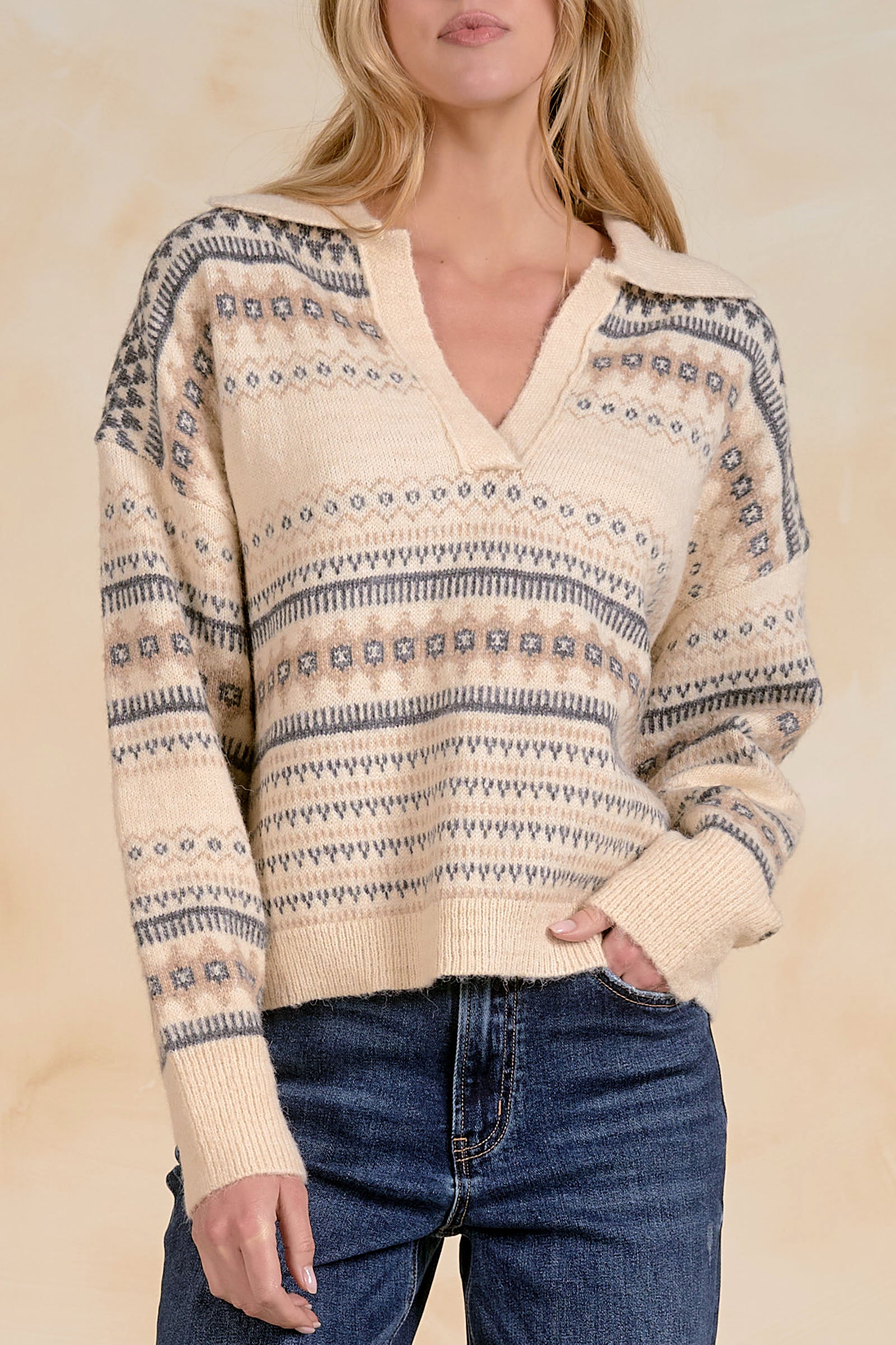Fair Isle Collared Sweater