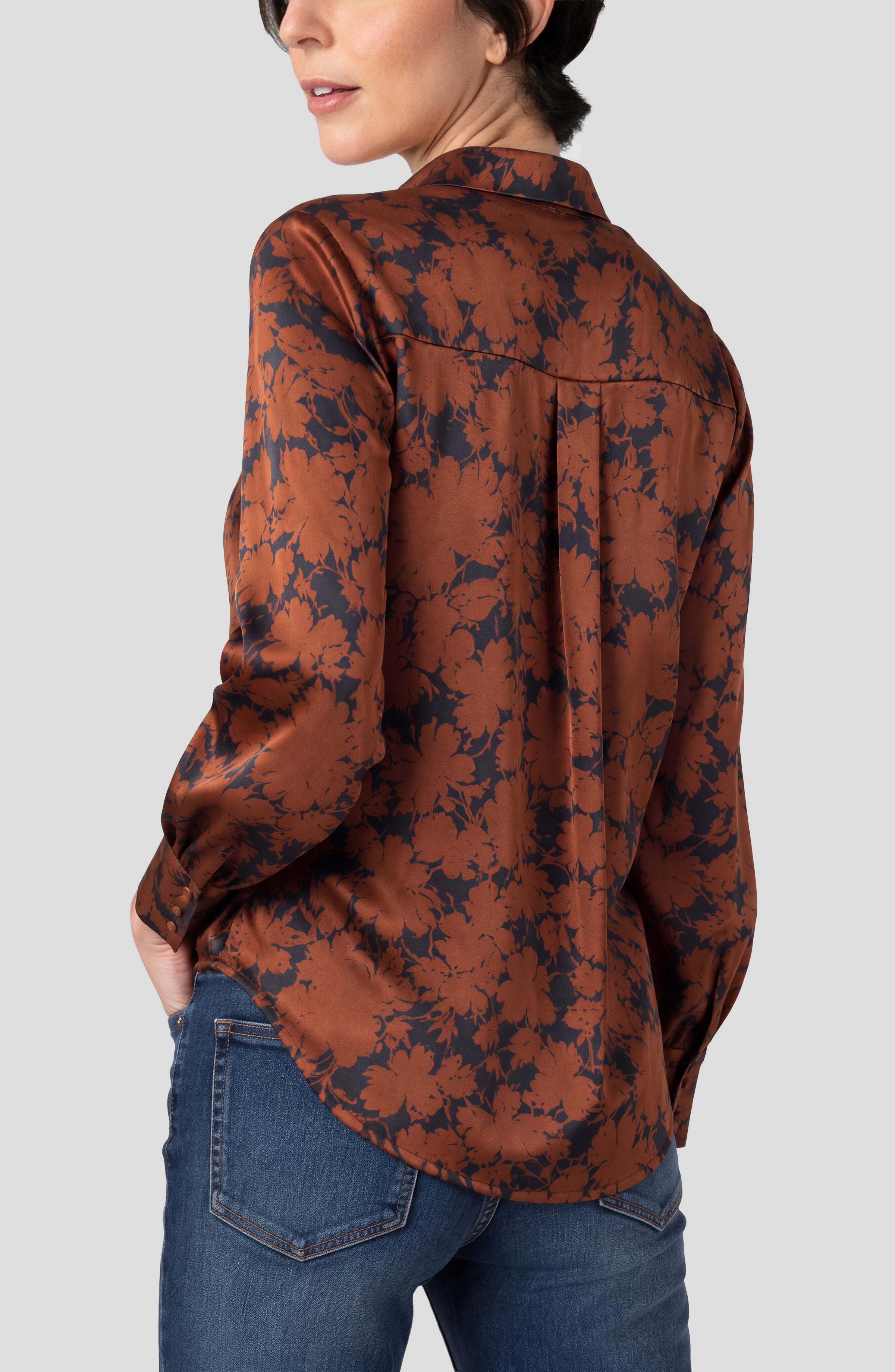 Liverpool Floral Button Down Blouse