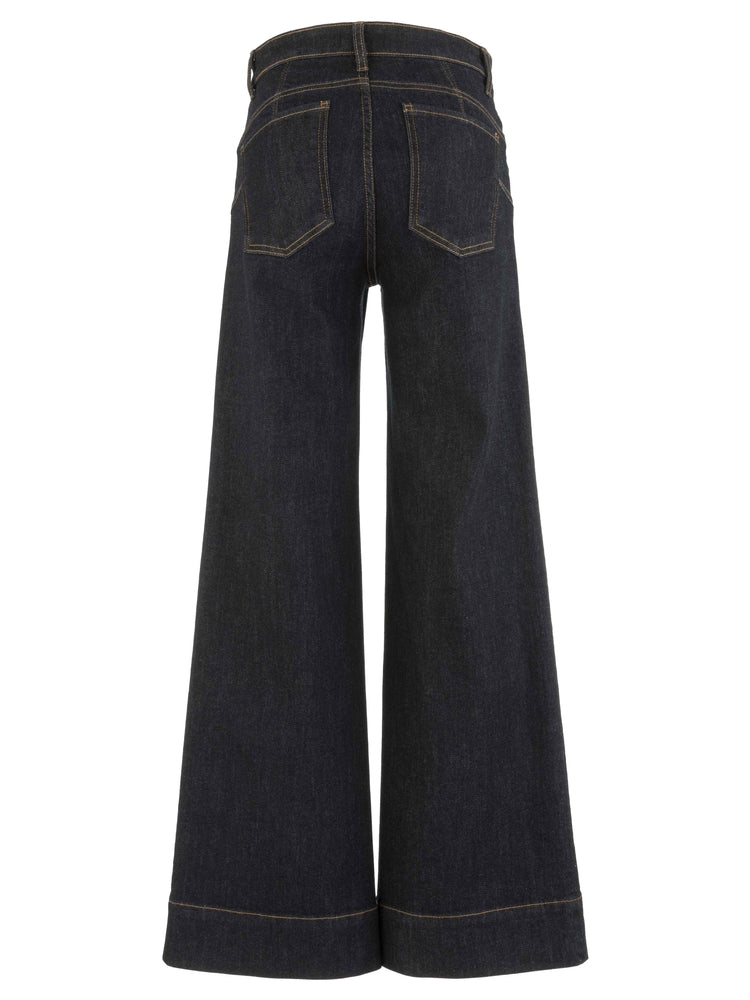 Maya High Rise Wide Leg Jean with Darts and Wide Hem