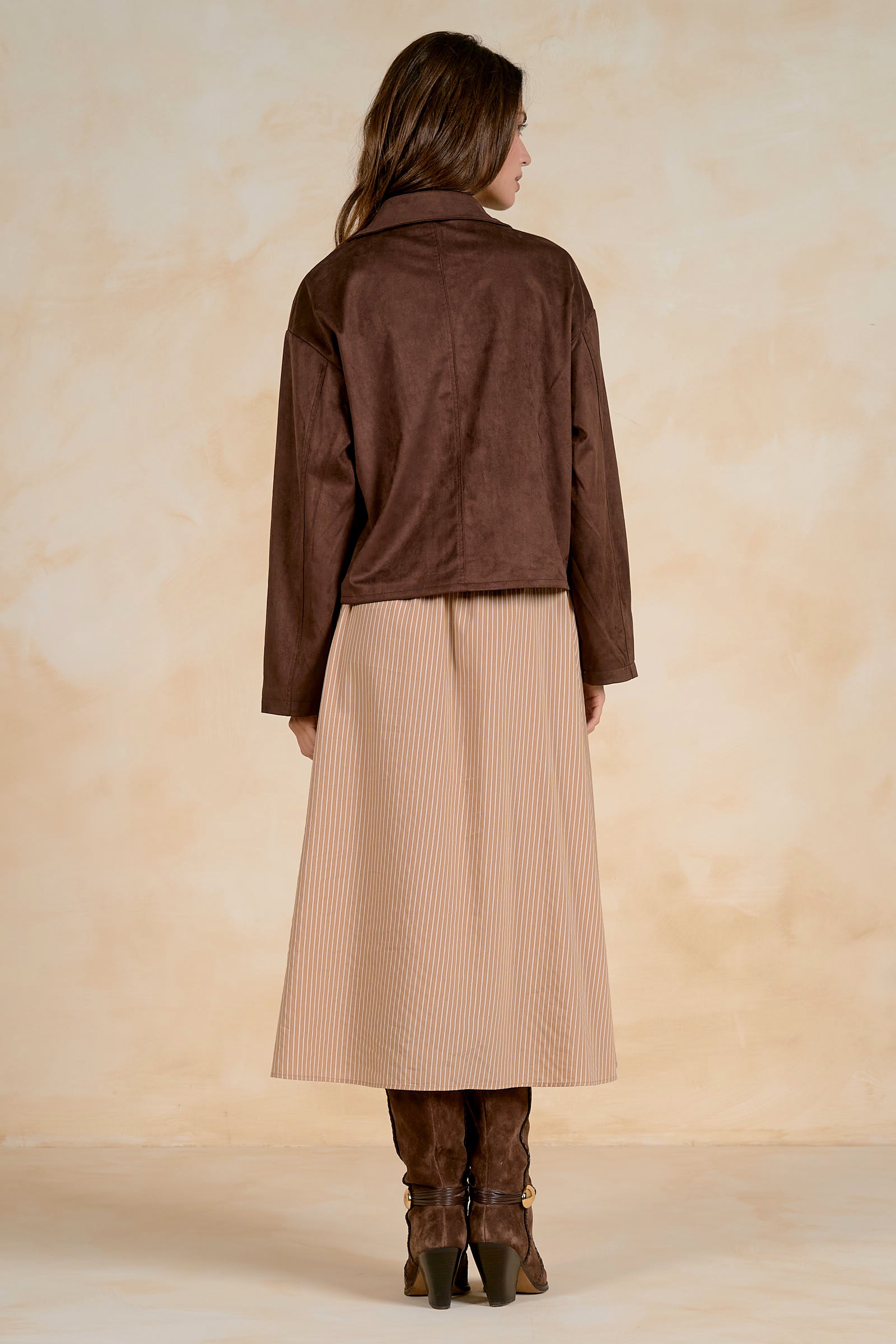 Short Boxy Suede Jacket