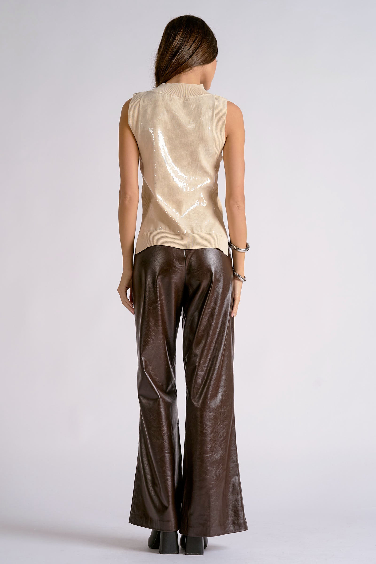 Sequin Sleeveless Knit Top